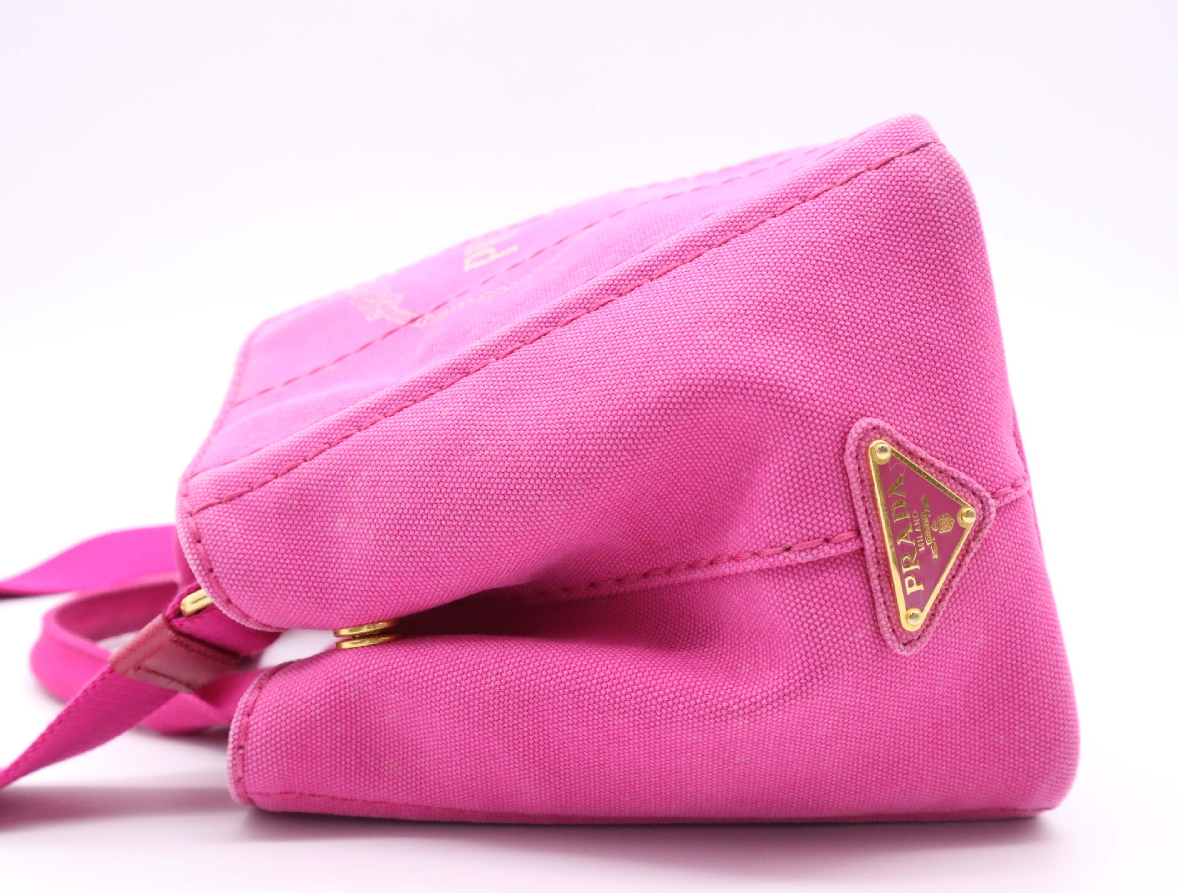 Canvas Canapa 2-Way Handbag with Shoulder Strap, Pink — view 3