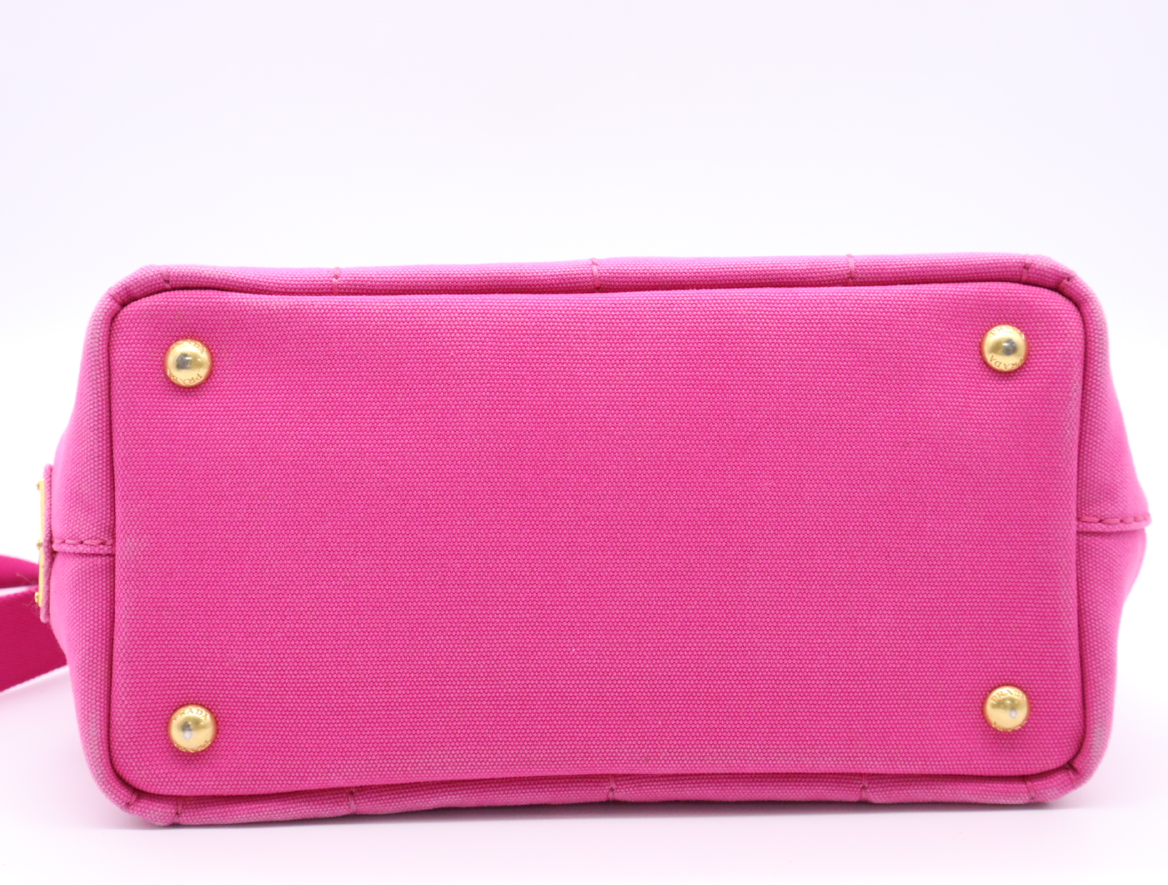 Canvas Canapa 2-Way Handbag with Shoulder Strap, Pink — view 4