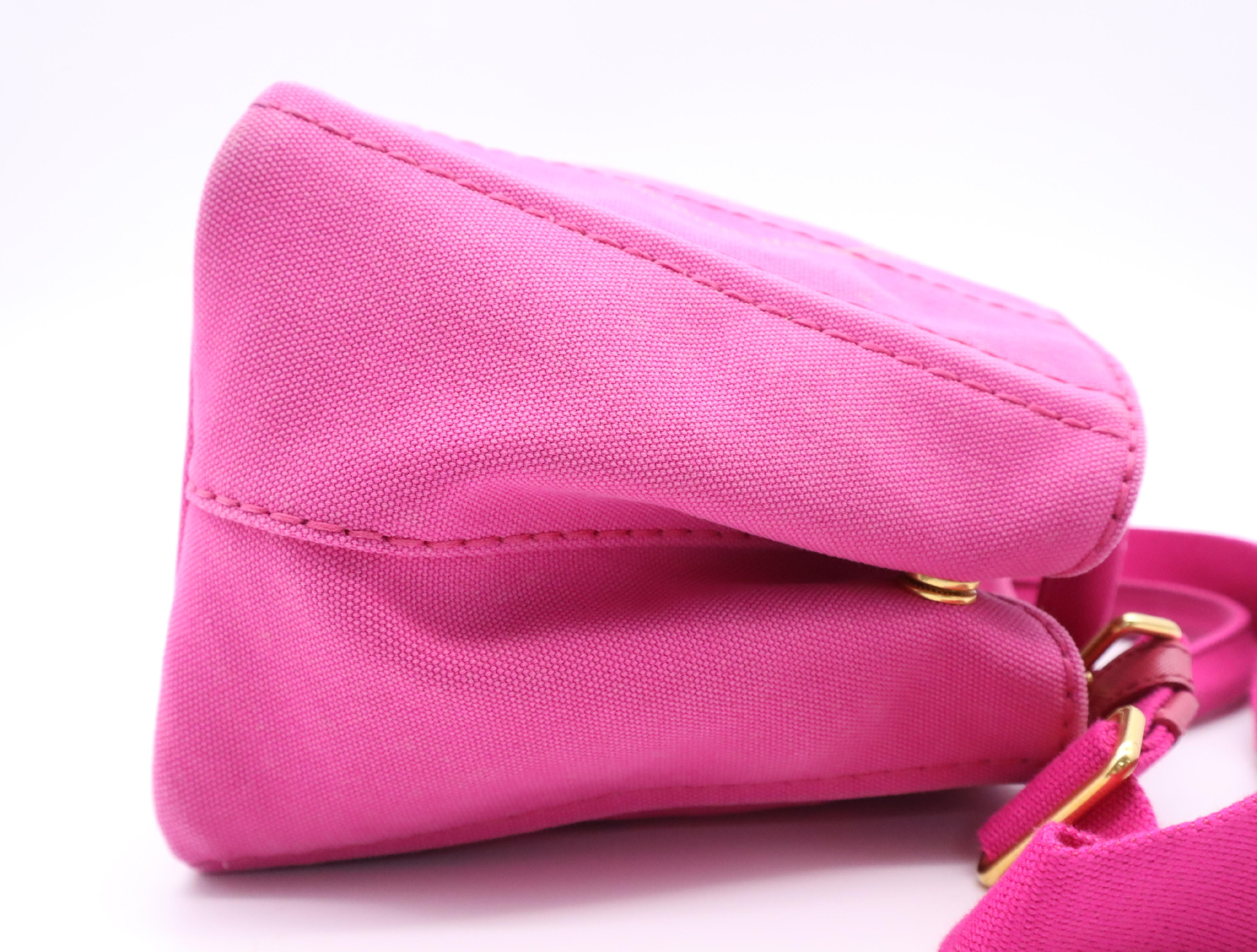 Canvas Canapa 2-Way Handbag with Shoulder Strap, Pink — view 5