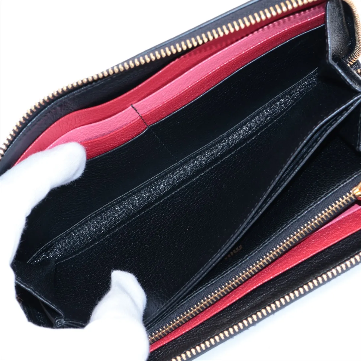 Madras Leather Round Zip Wallet Black — view 5