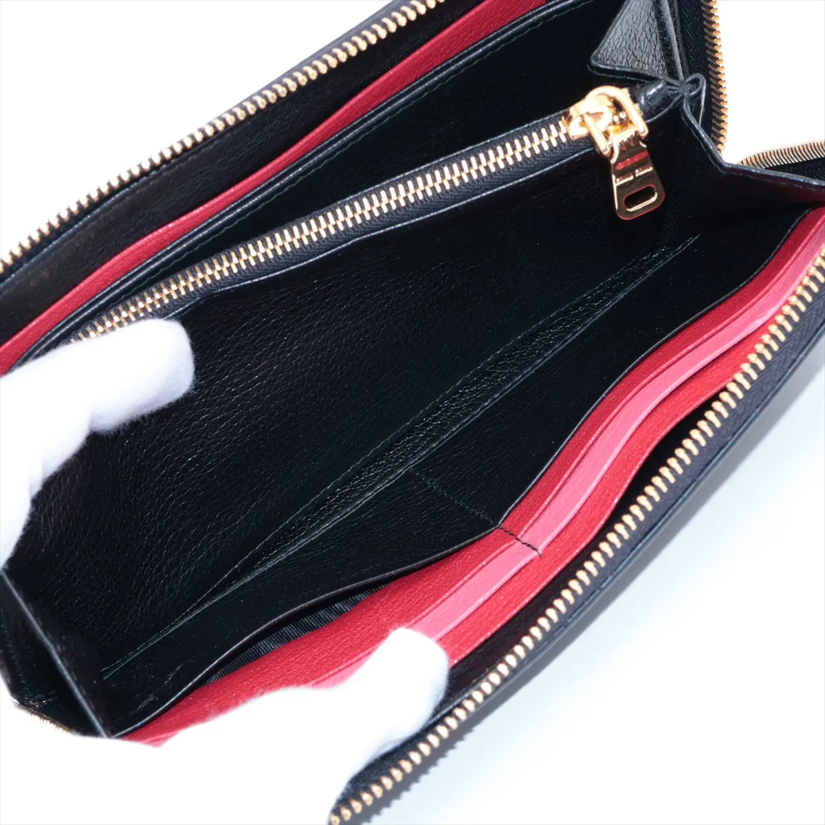 Madras Leather Round Zip Wallet Black — view 8