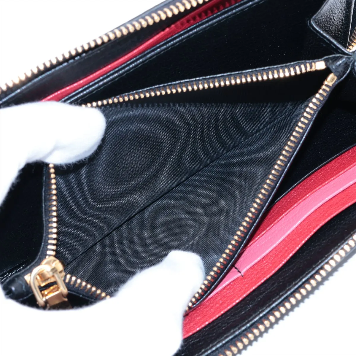 Madras Leather Round Zip Wallet Black — view 10
