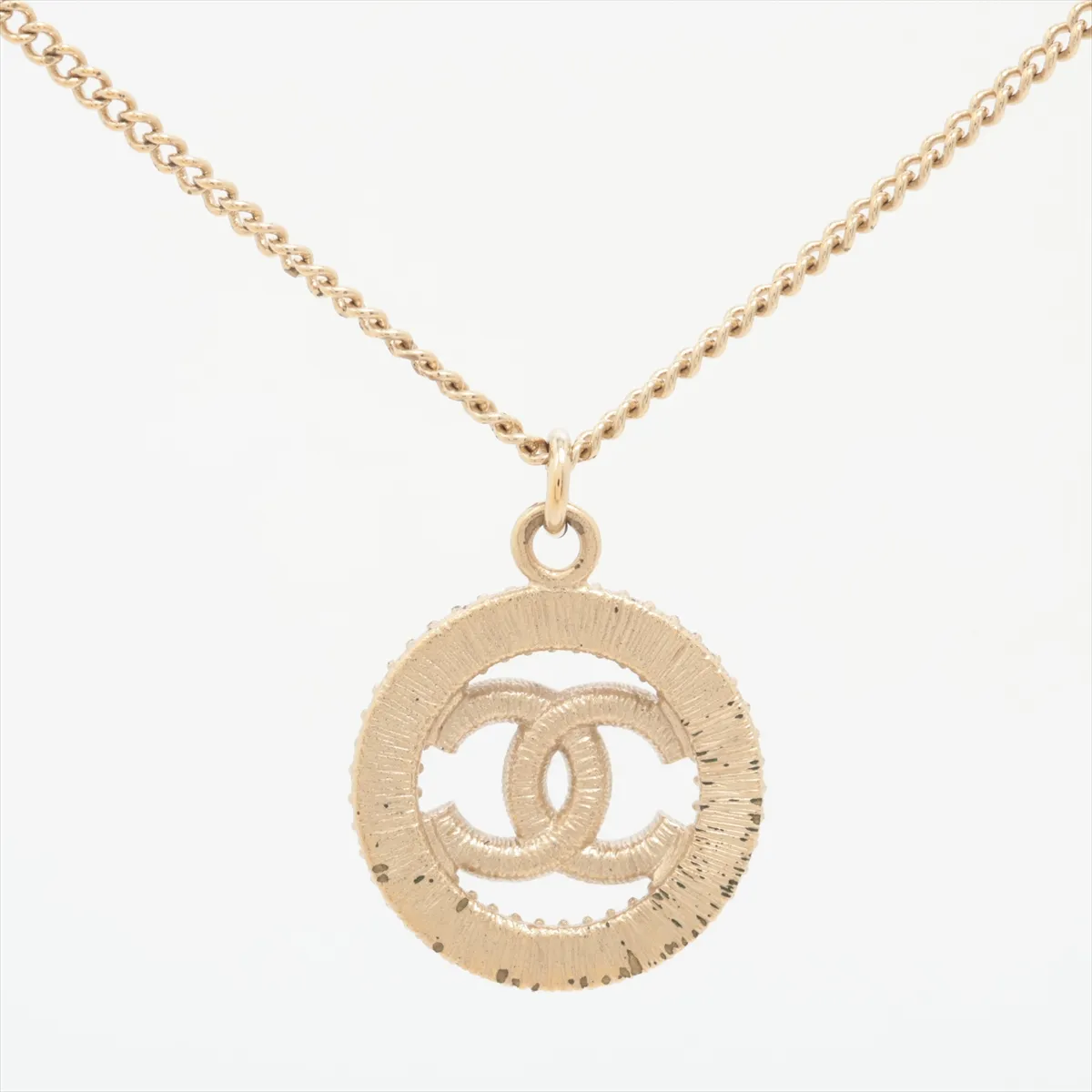 Circle Coco B20S Necklace, GP x Rhinestone, Gold, — view 2
