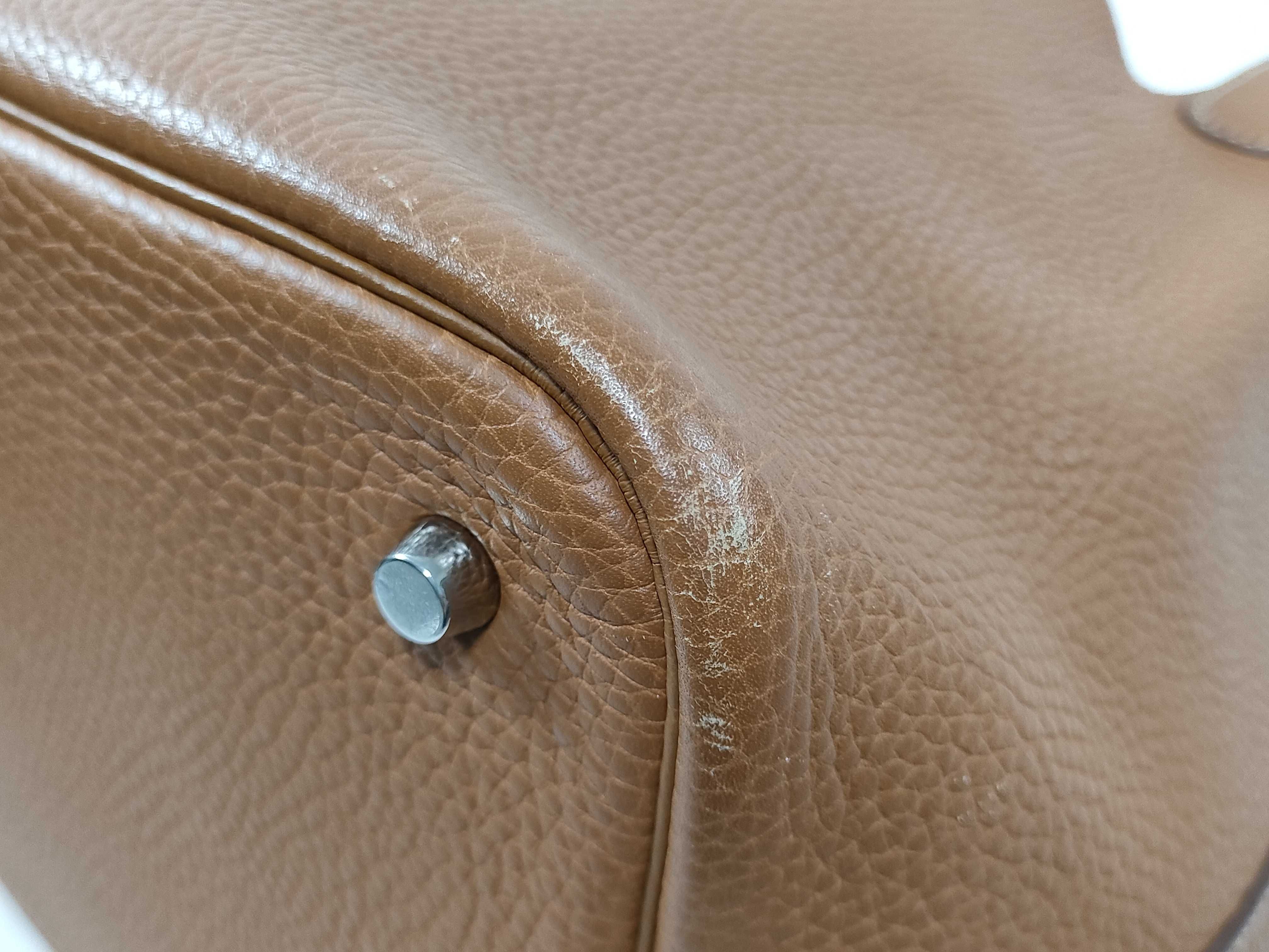 Picotin MM / Old Model / Taurillon Leather / Brown Handbag — view 6