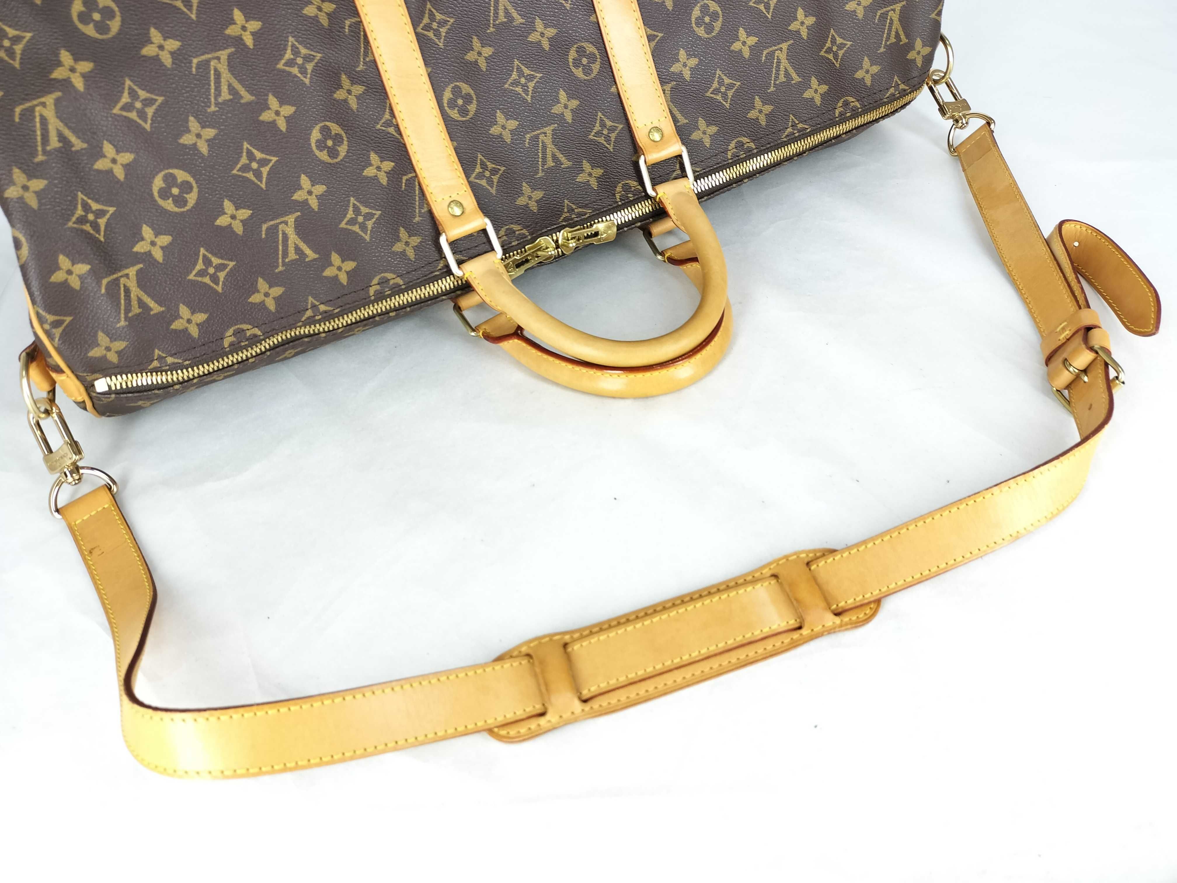 Monogram FR- Monogram Keepall Bandrière 55 M41414 Brown TH0918 Boston Bag — view 7