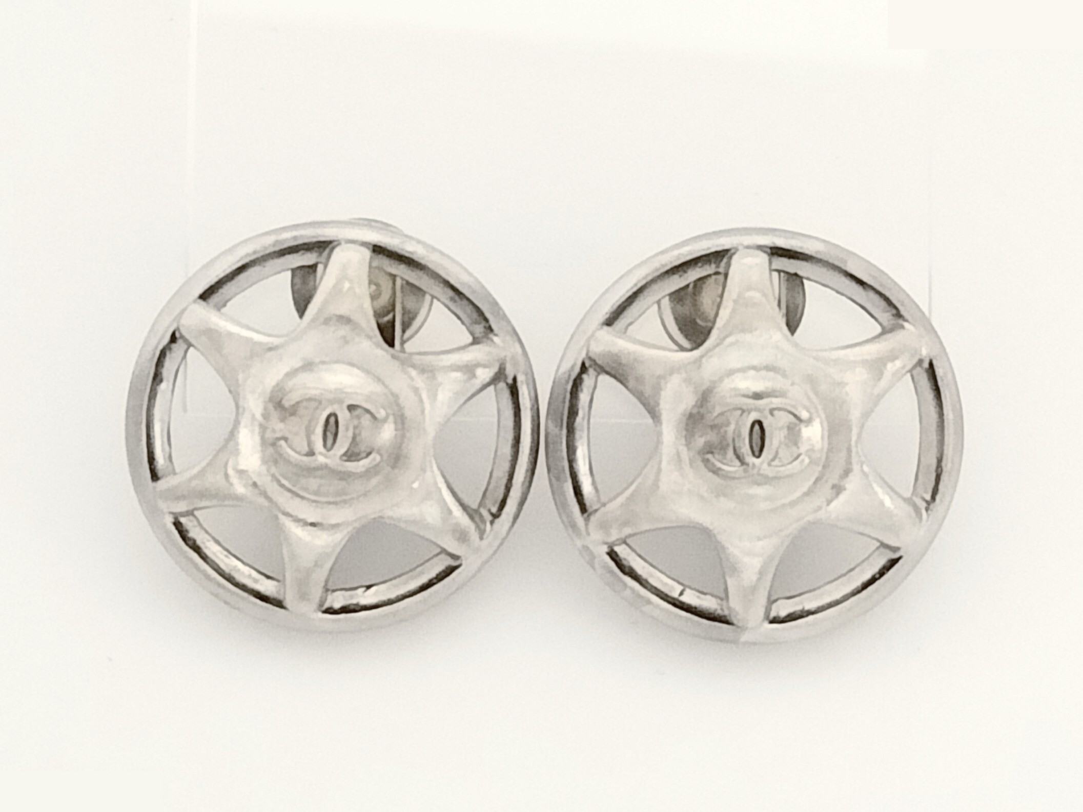 Coco Wheel Silver Earrings — view 2