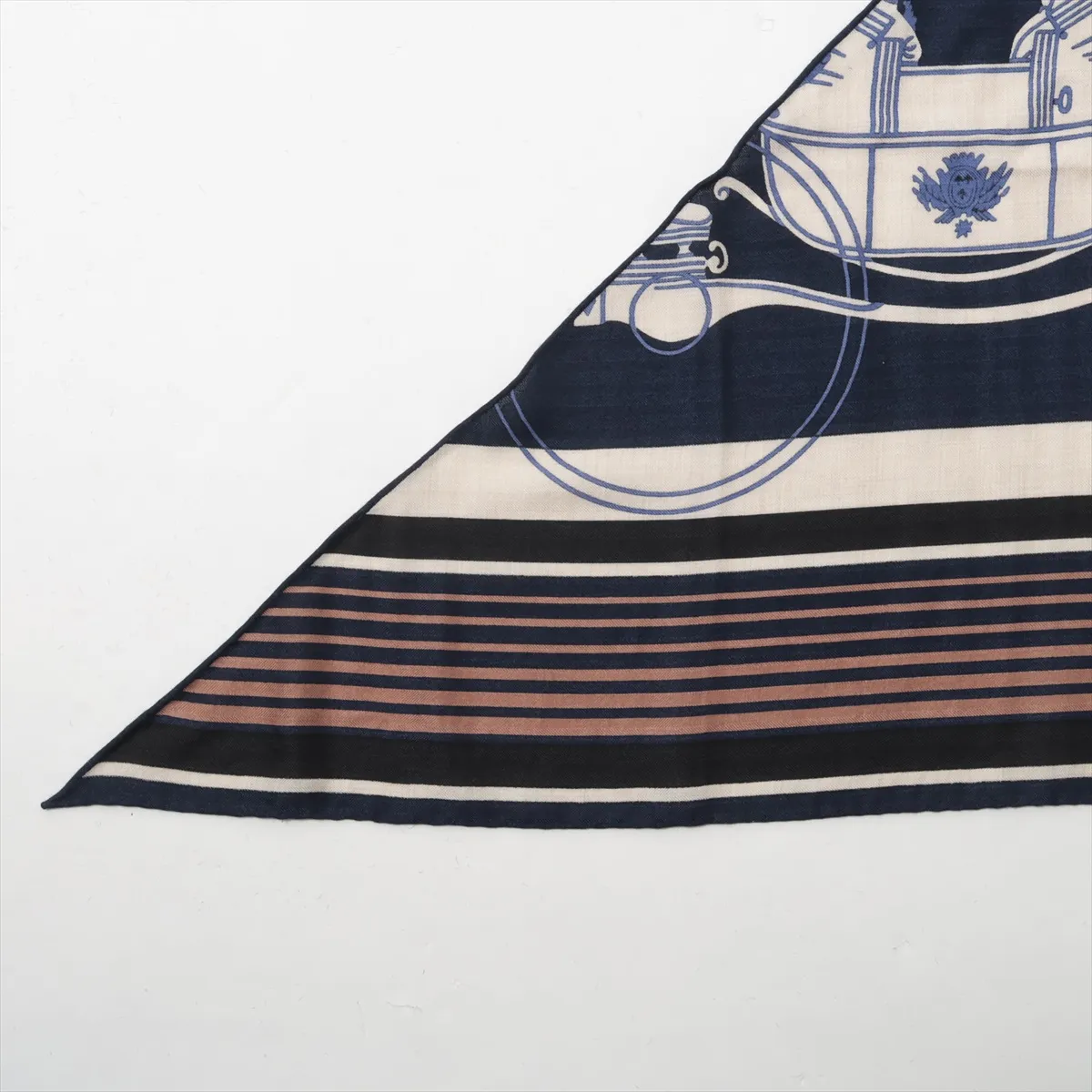 Triangle Géant Ex Libris scarf, cashmere x silk, blue. Shows some wear, — view 4