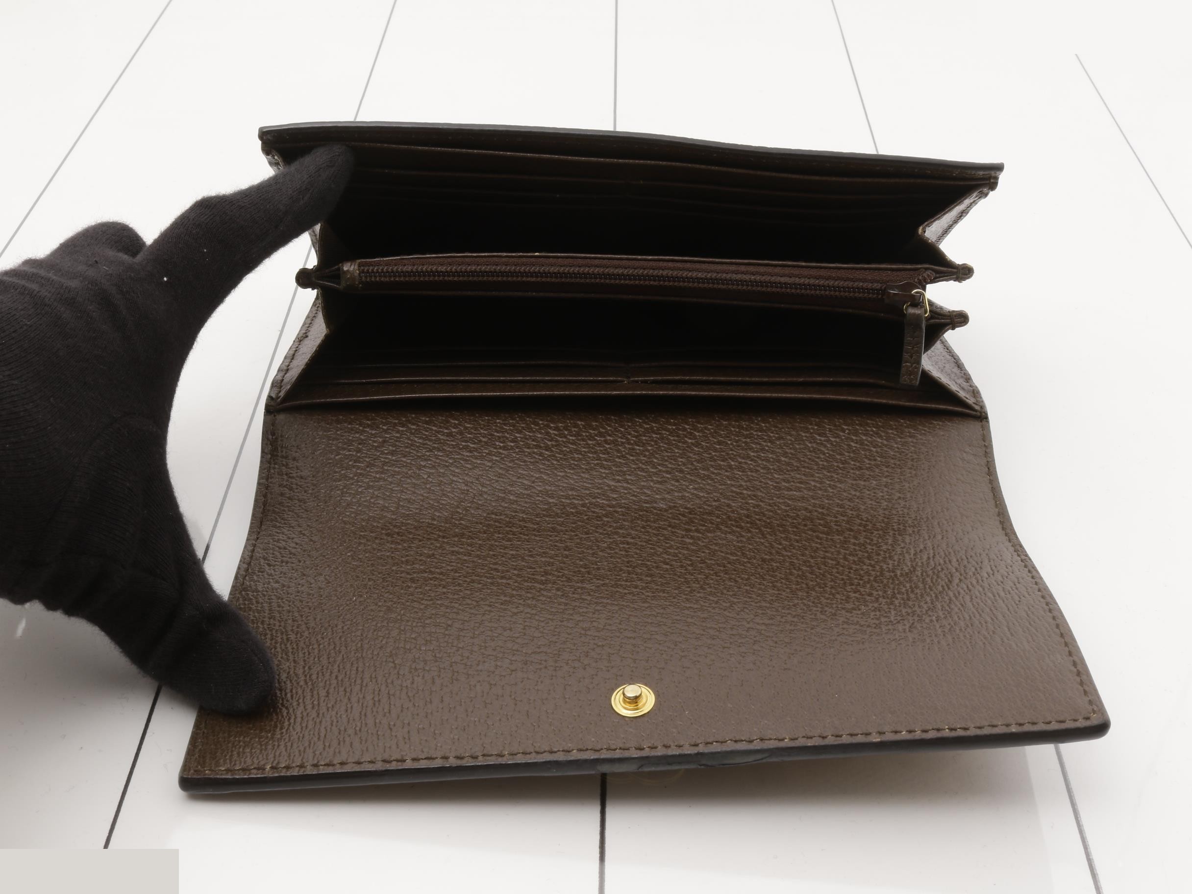 Ophidia Continental Wallet, Long Wallet, Jumbo GG, Canvas/Leather — view 4