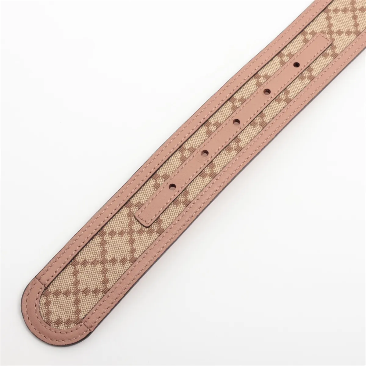 114876 Interlocking G Belt, size 85, GP x Leather, Beige x Pink. Shows — view 3