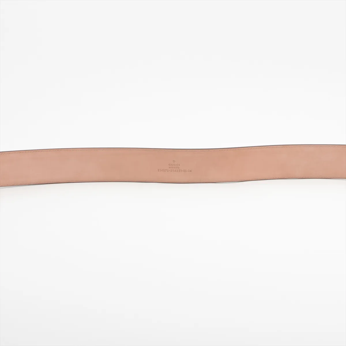 114876 Interlocking G Belt, size 85, GP x Leather, Beige x Pink. Shows — view 4