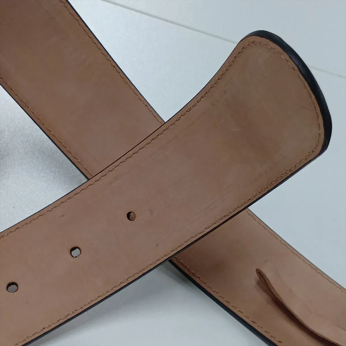 114876 Interlocking G Belt, size 85, GP x Leather, Beige x Pink. Shows — view 7