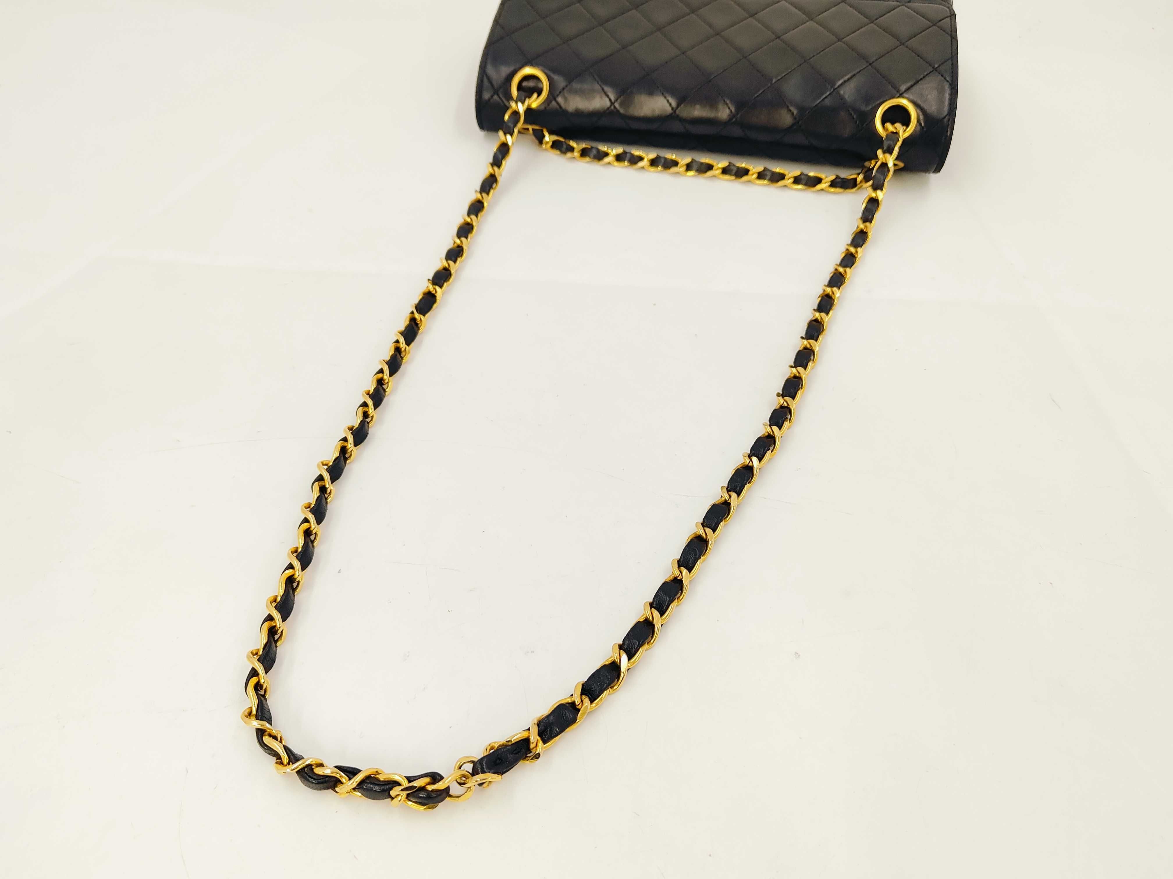 Lambskin Matelassé Double Flap Shoulder Bag, Black, No. 0 — view 3