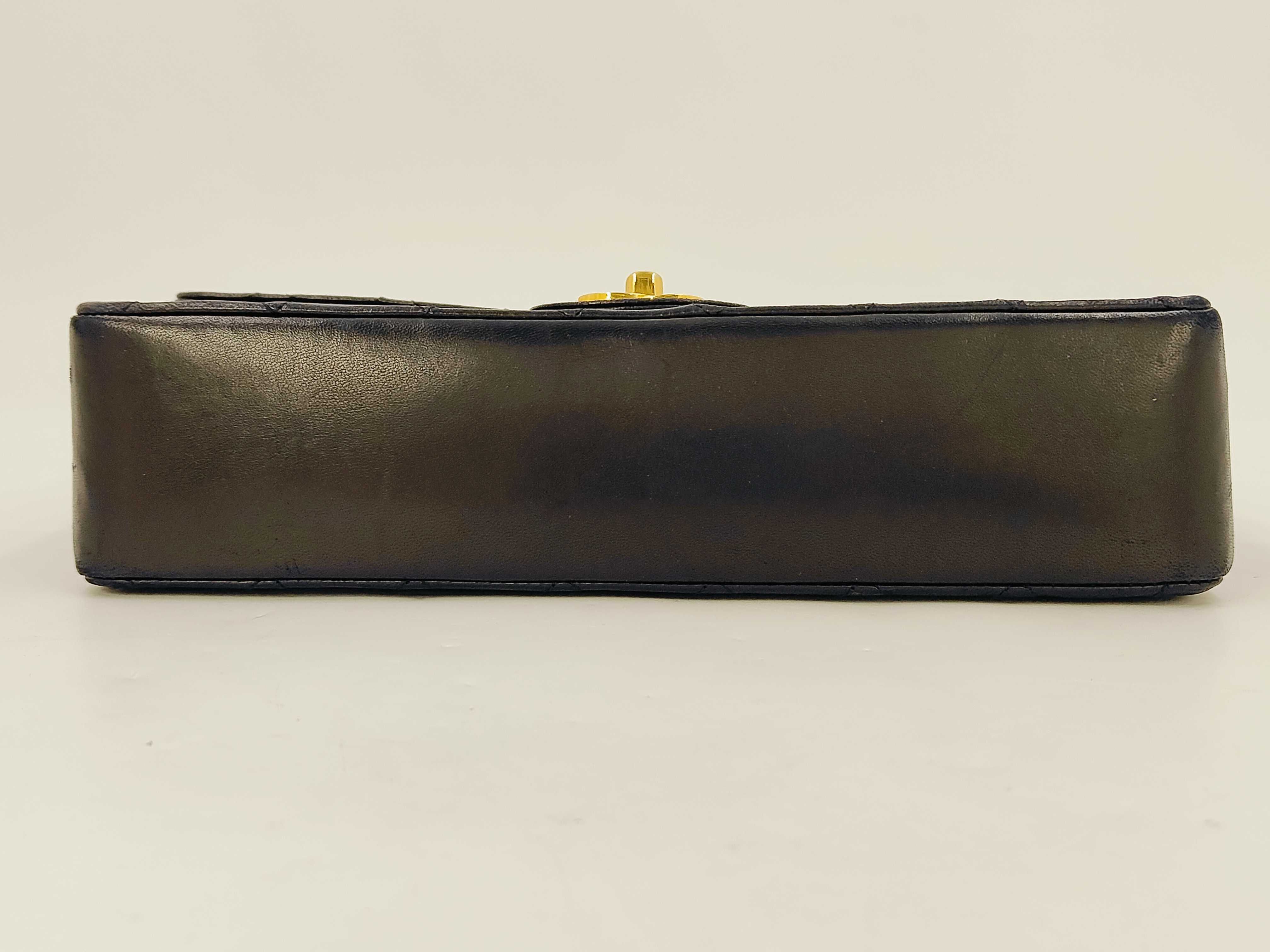 Lambskin Matelassé Double Flap Shoulder Bag, Black, No. 0 — view 6