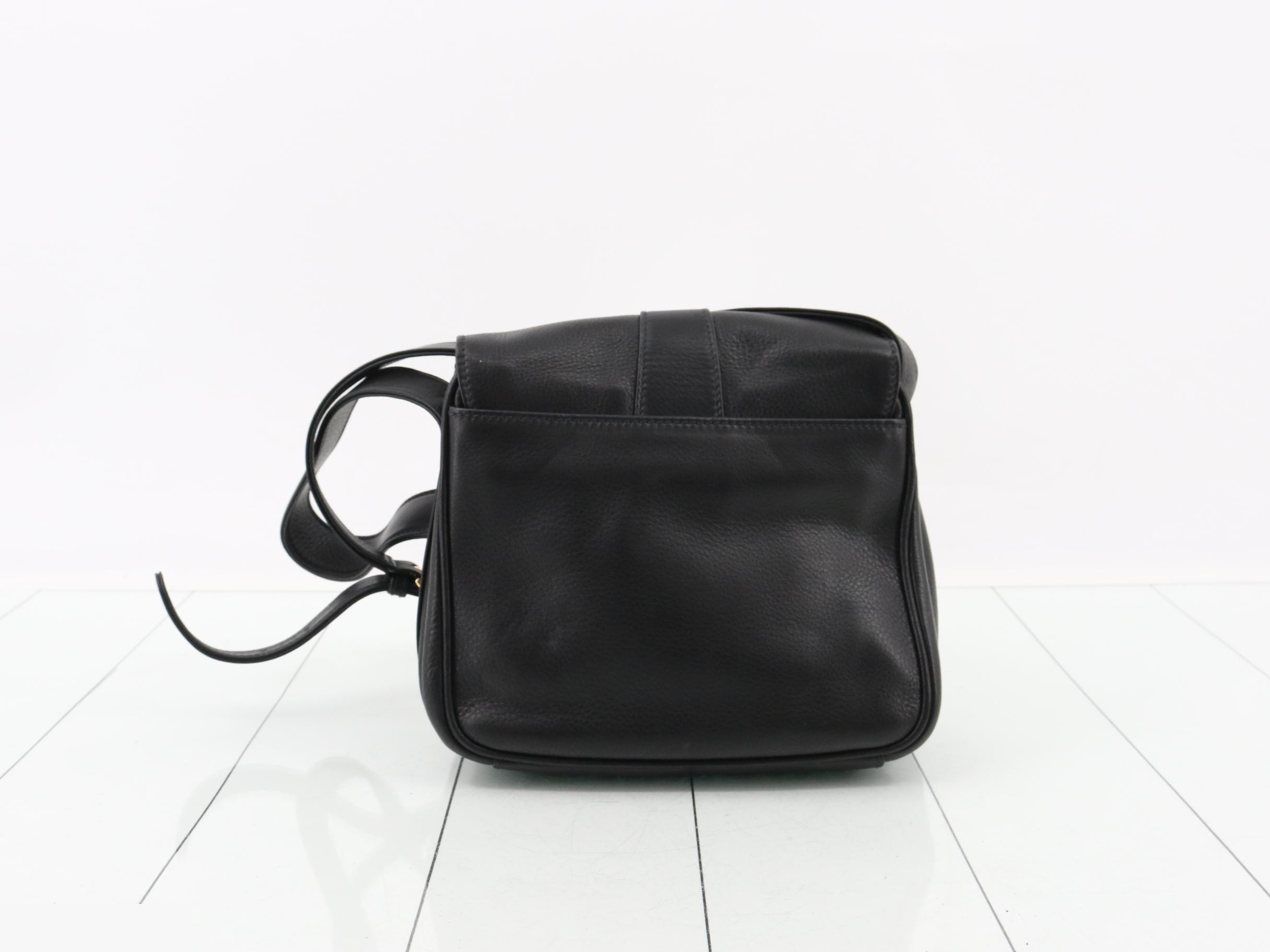 Horseshoe Leather Shoulder Bag, Black — view 2