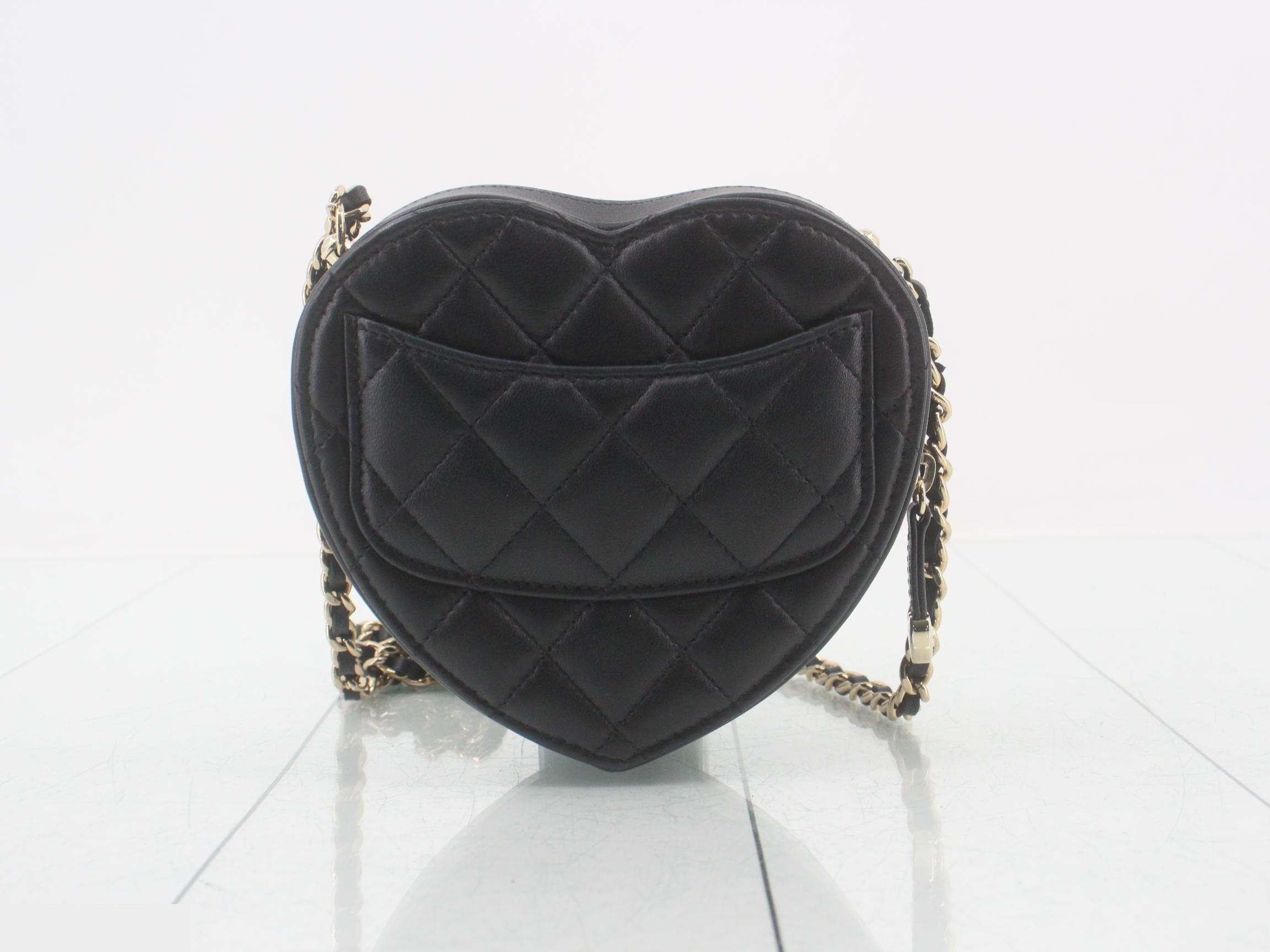 Matelassé Lambskin Heart-Shaped Chain Shoulder Bag — view 2
