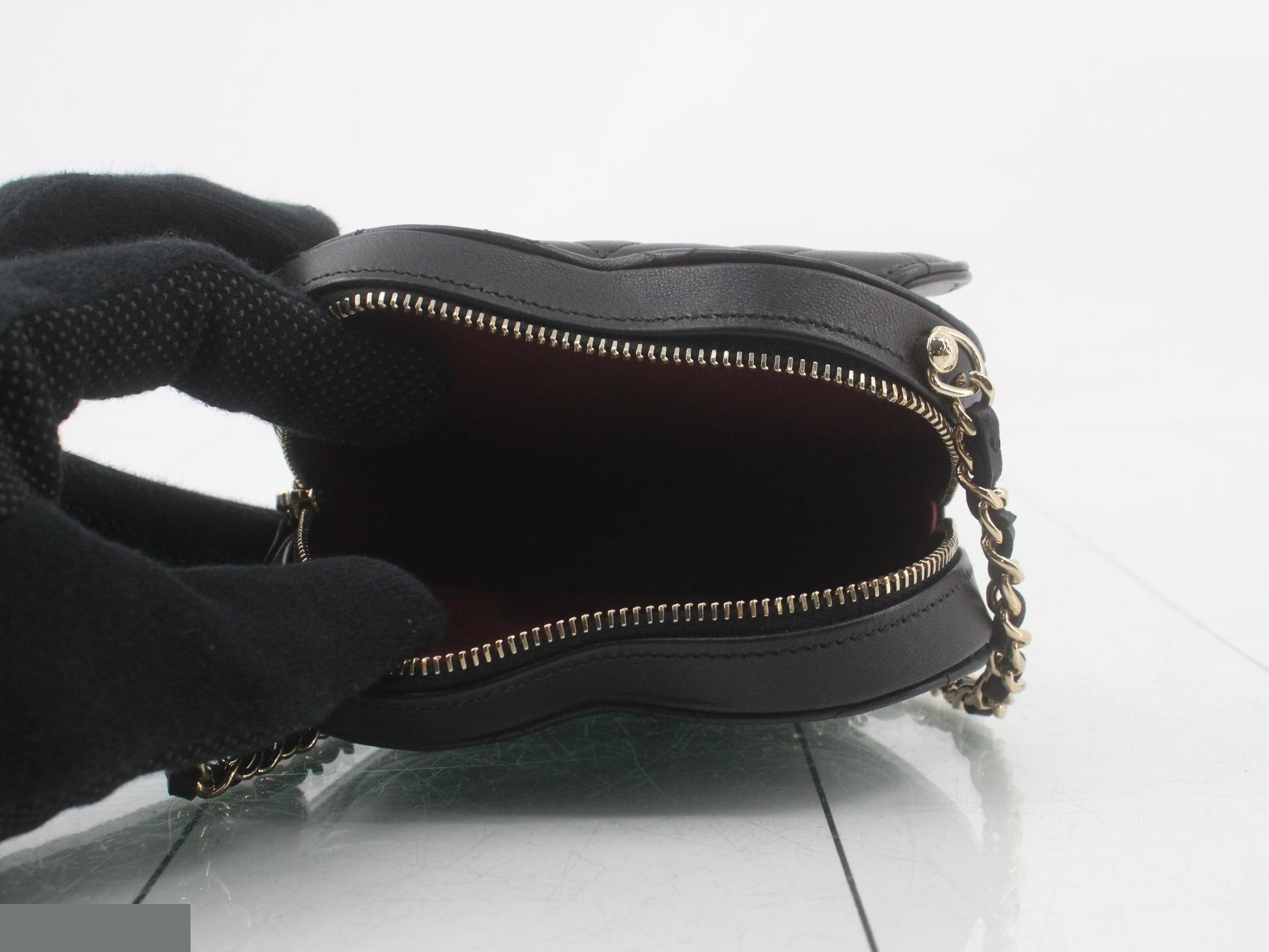 Matelassé Lambskin Heart-Shaped Chain Shoulder Bag — view 4