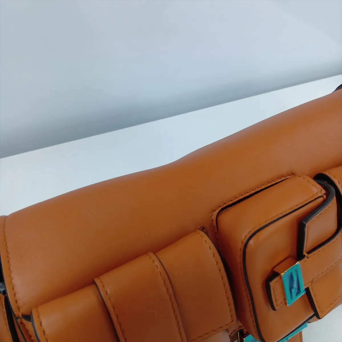 Multi-Pocket Baguette Leather 2-Way Shoulder Bag, Brown 8BR808 — view 15