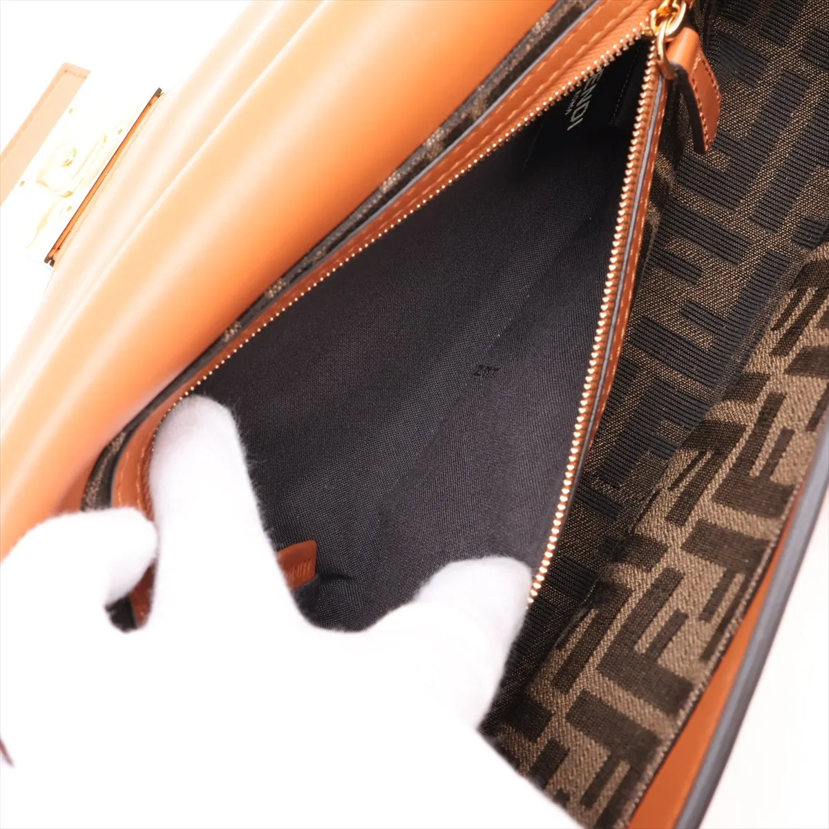 Multi-Pocket Baguette Leather 2-Way Shoulder Bag, Brown 8BR808 — view 7