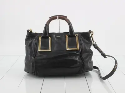 Ethel 2-way Shoulder Bag, Black Leather
