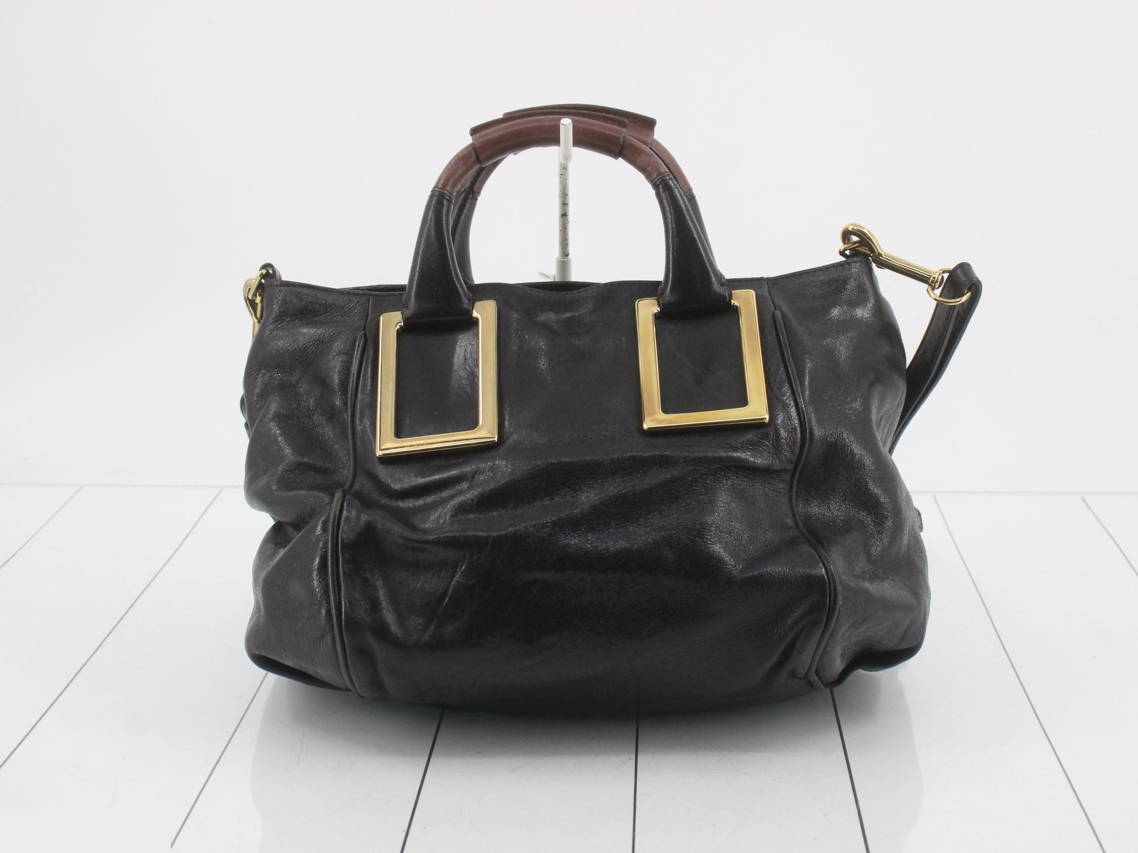 Ethel 2-way Shoulder Bag, Black Leather — view 2