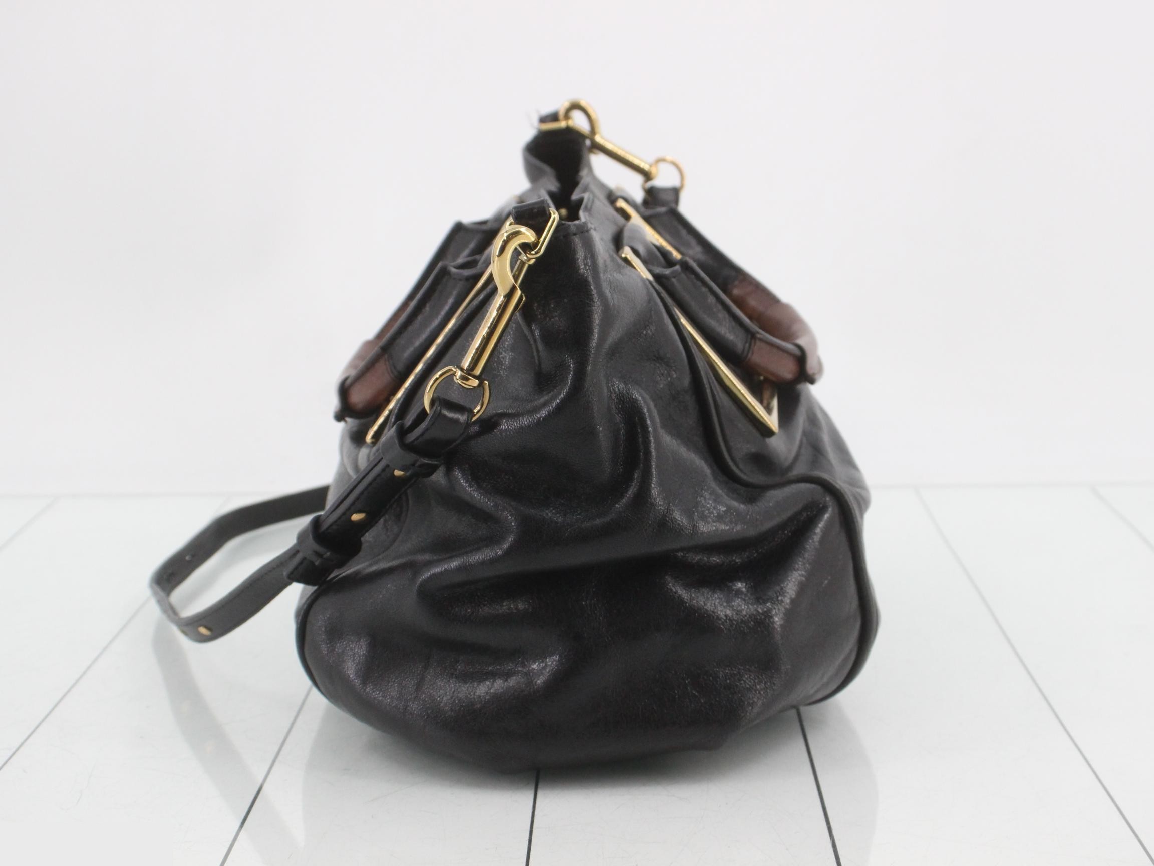 Ethel 2-way Shoulder Bag, Black Leather — view 3