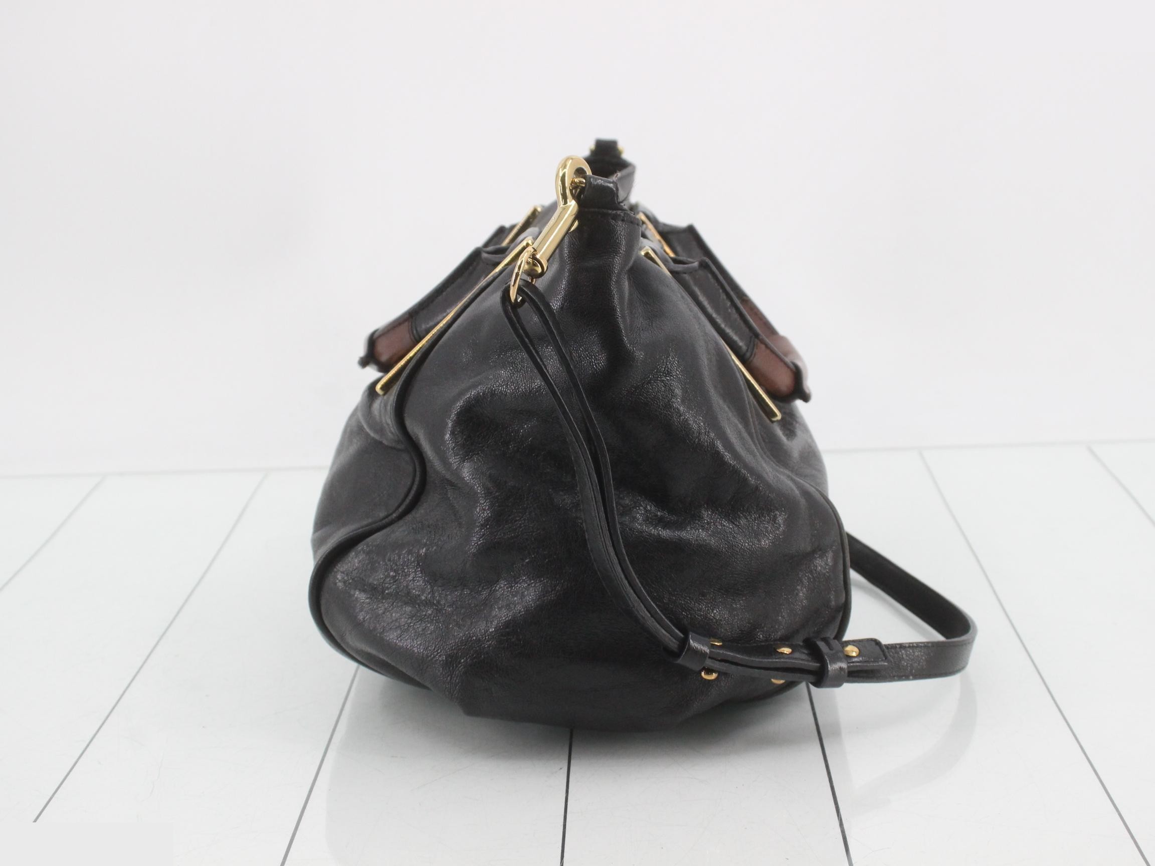 Ethel 2-way Shoulder Bag, Black Leather — view 4