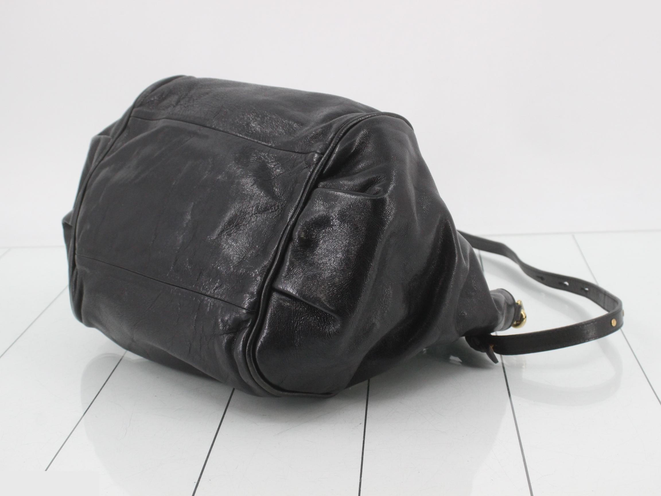 Ethel 2-way Shoulder Bag, Black Leather — view 6