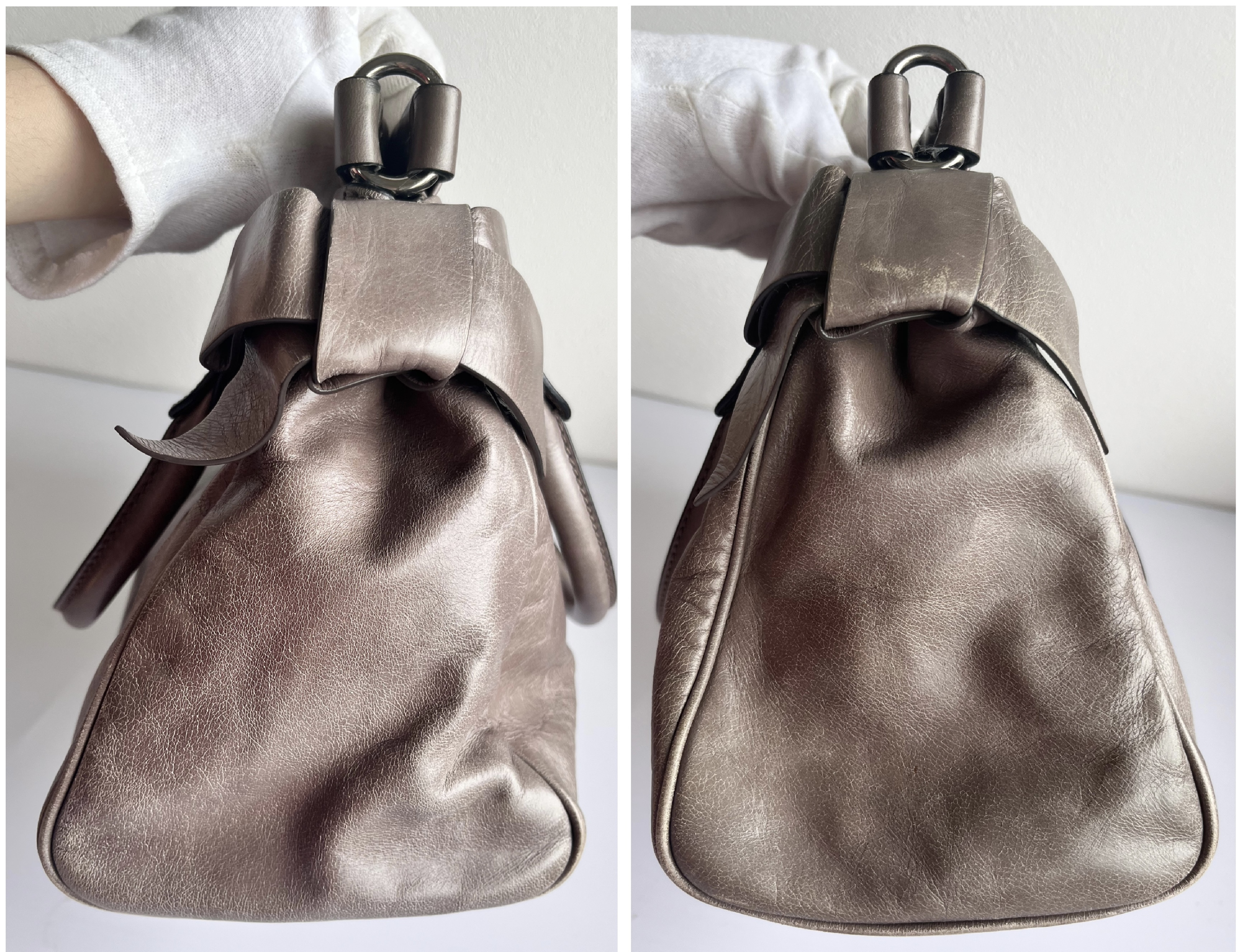 Vitello Luxe 2-Way Handbag with Shoulder Strap — view 8