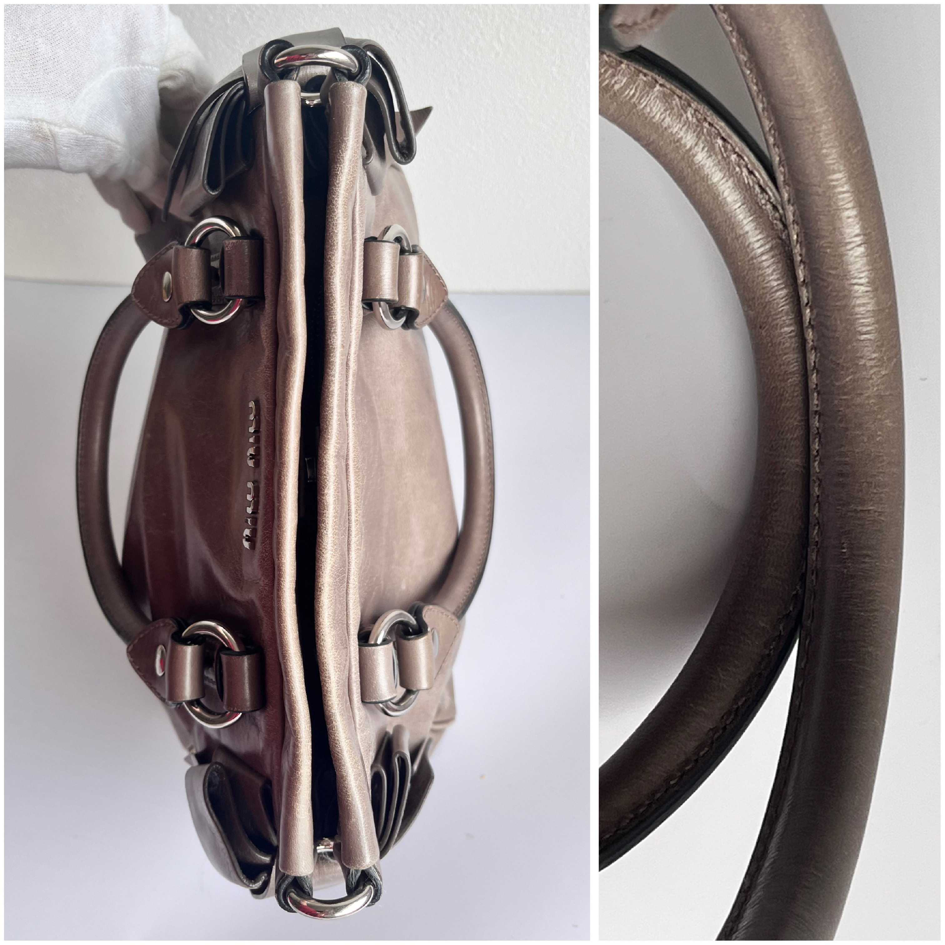 Vitello Luxe 2-Way Handbag with Shoulder Strap — view 9