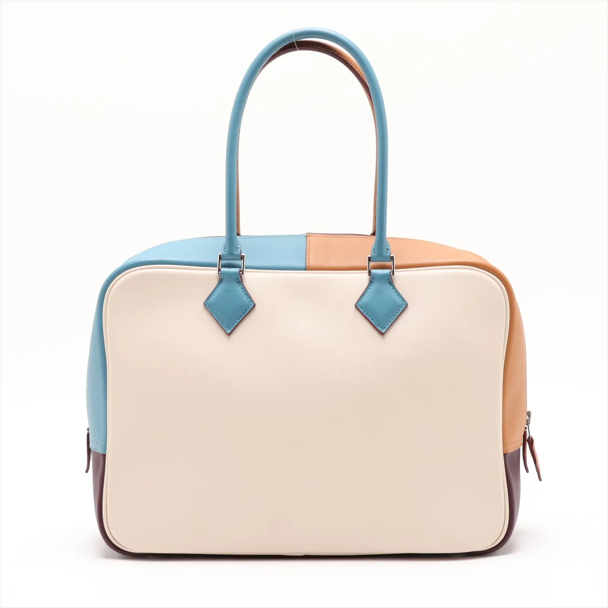 [Individually packaged] Hermes Plume 32, Veau Swift leather, Craie x Blue Jean x Natural Sable x Cassis, Silver hardware R: 2014 — view 2