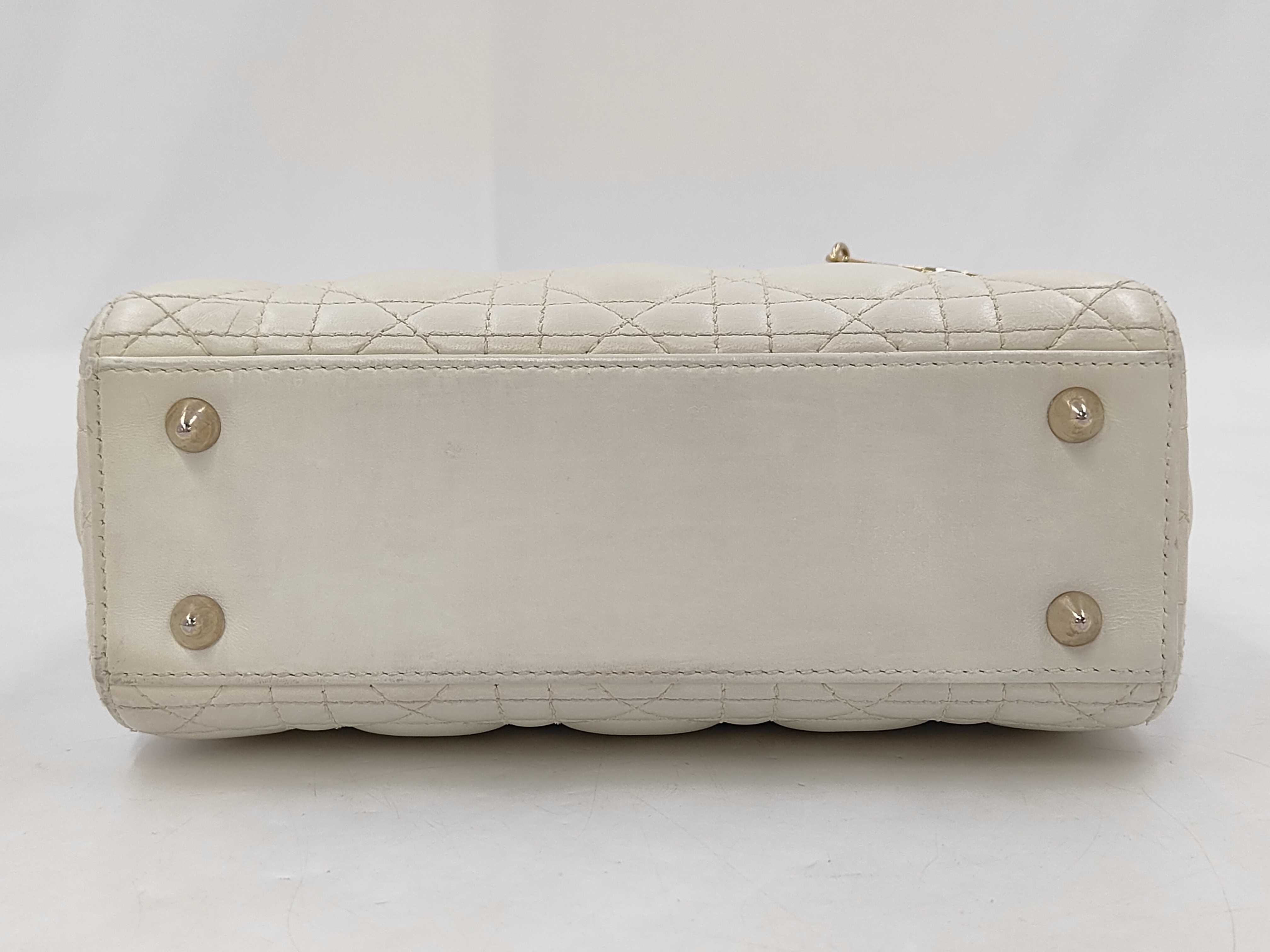 Lady Dior MYABC Lambskin Cannage White Handbag — view 3