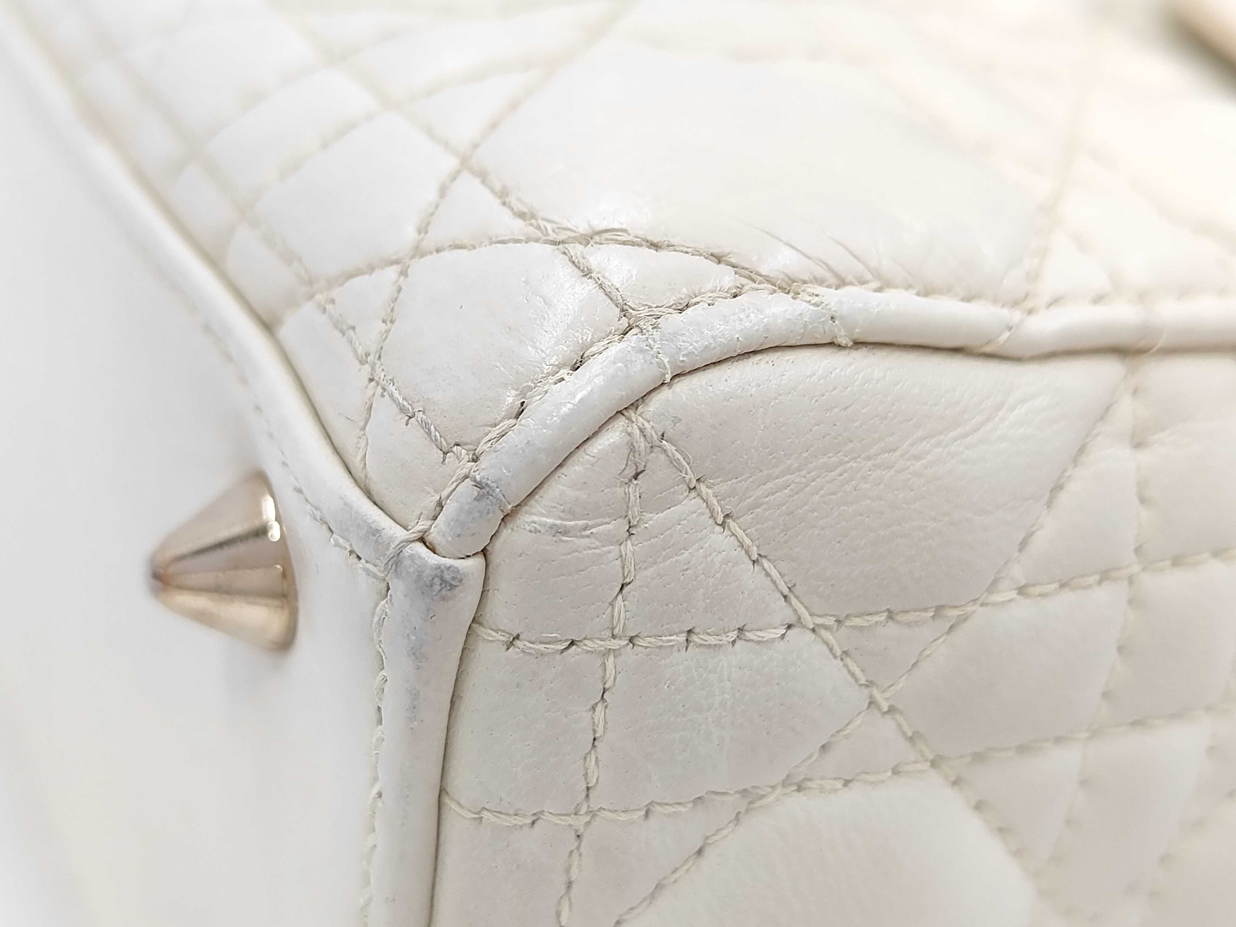 Lady Dior MYABC Lambskin Cannage White Handbag — view 4