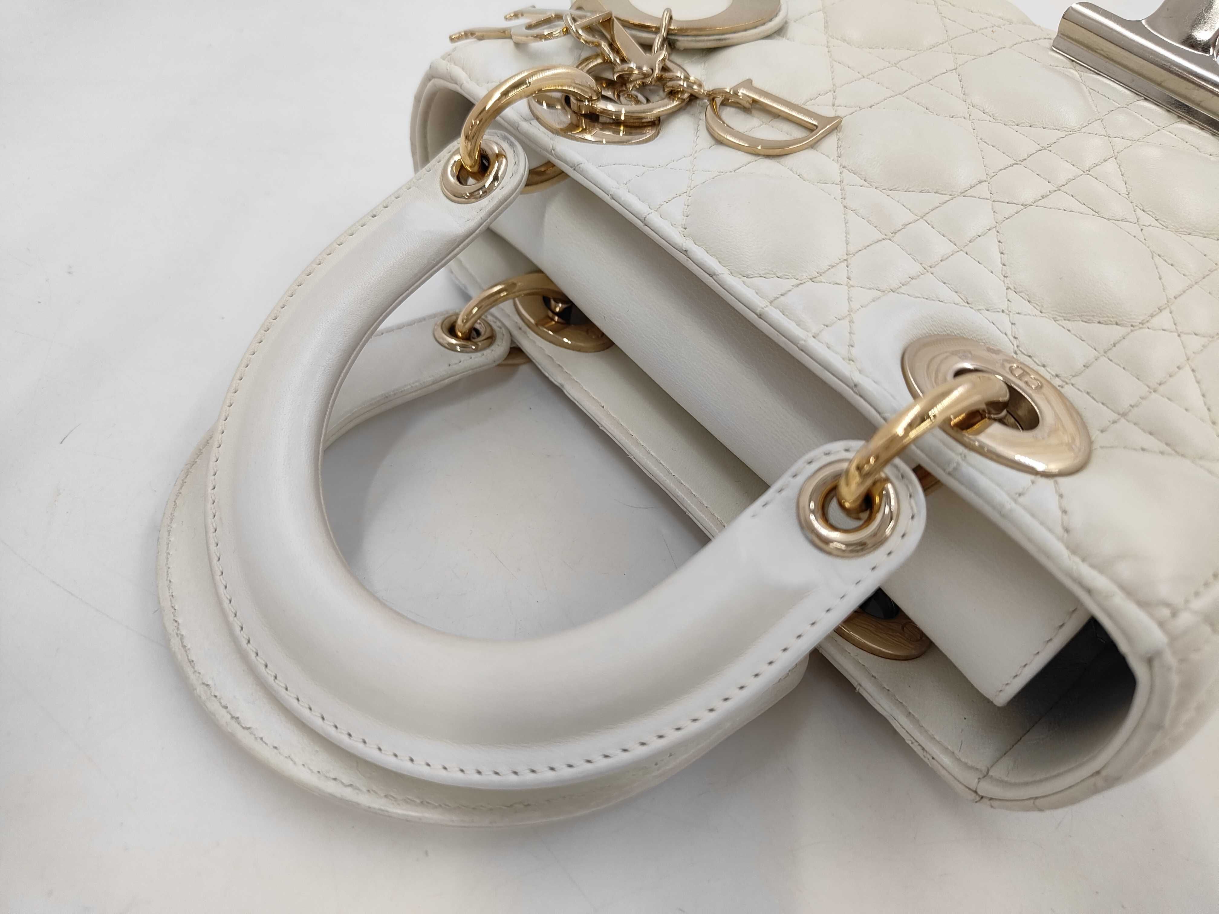 Lady Dior MYABC Lambskin Cannage White Handbag — view 5