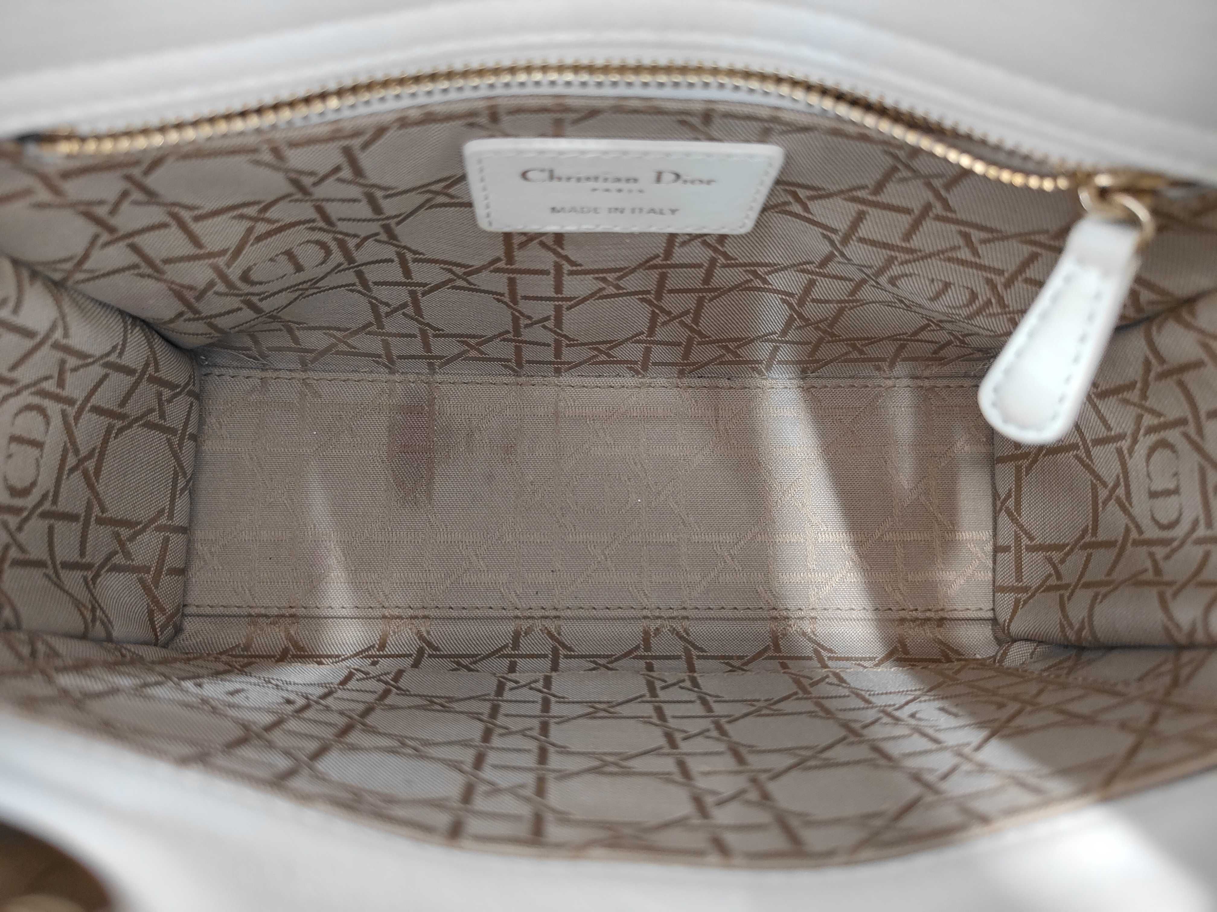 Lady Dior MYABC Lambskin Cannage White Handbag — view 8