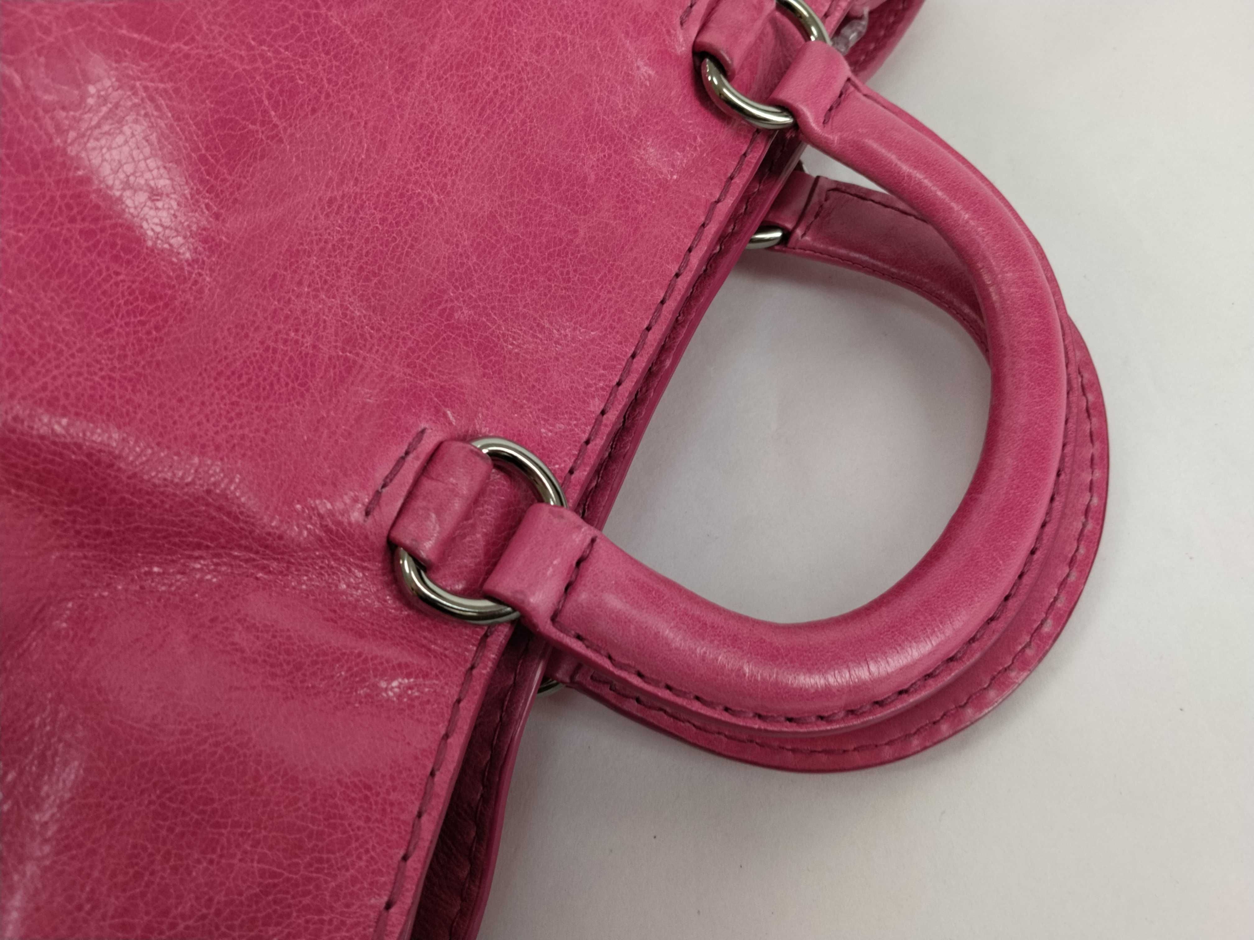 Triangle Logo Plate Leather Handbag, 2-Way, with White Tag and Strap. — view 3