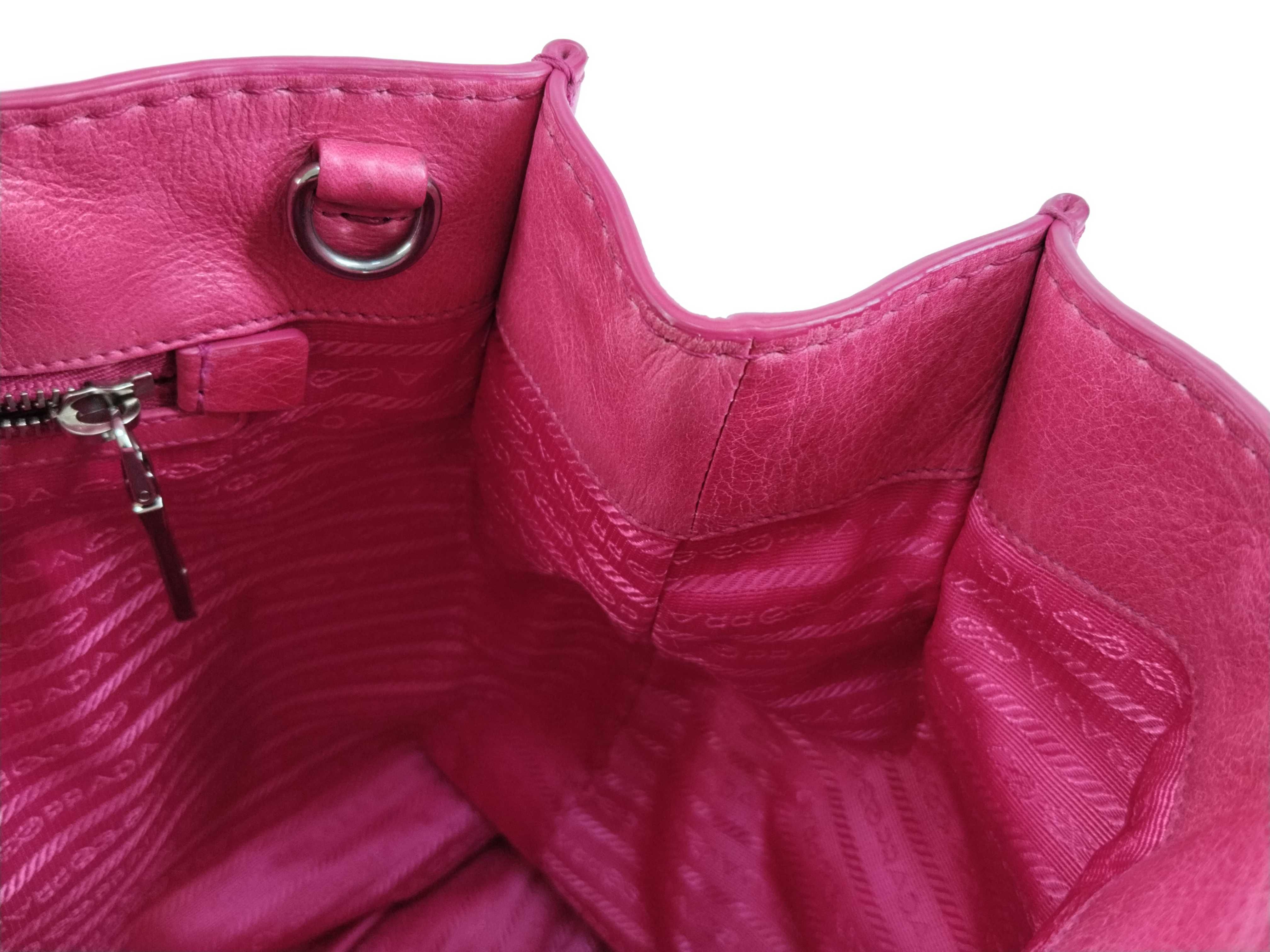 Triangle Logo Plate Leather Handbag, 2-Way, with White Tag and Strap. — view 10