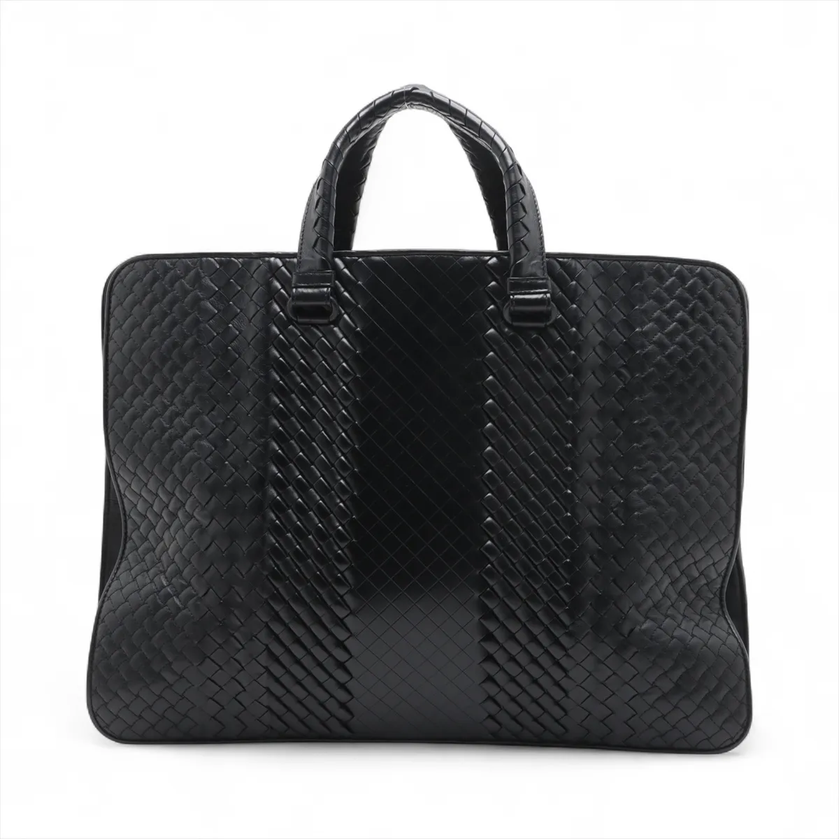 Intrecciato Leather 2WAY Business Bag Black — view 2