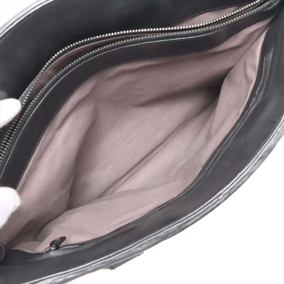 Intrecciato Leather 2WAY Business Bag Black — view 11