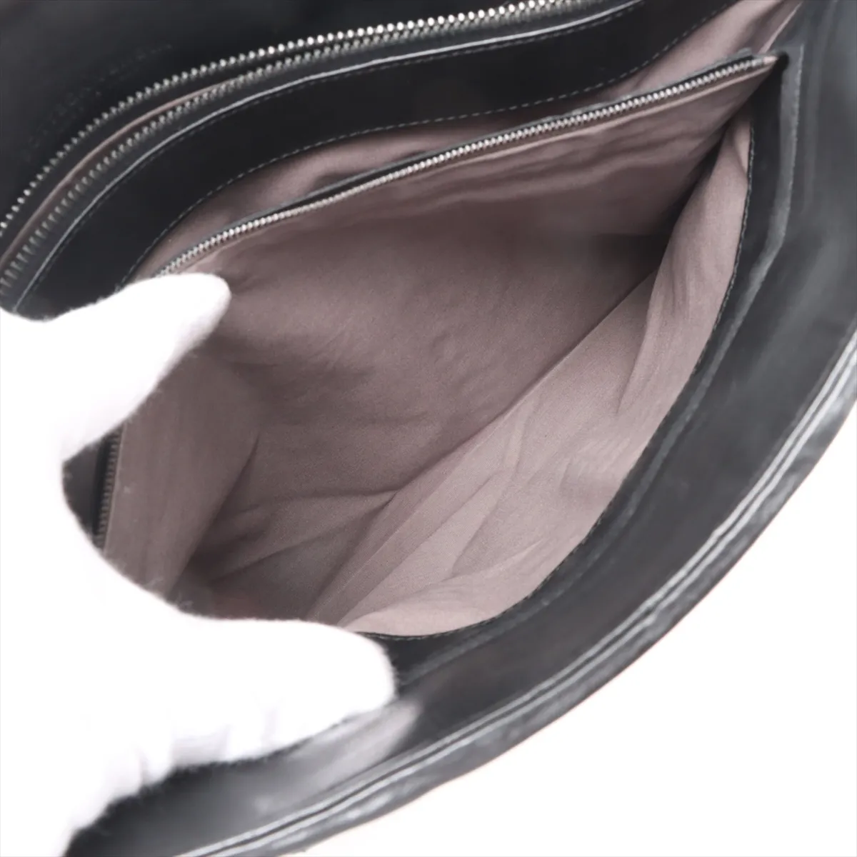 Intrecciato Leather 2WAY Business Bag Black — view 12