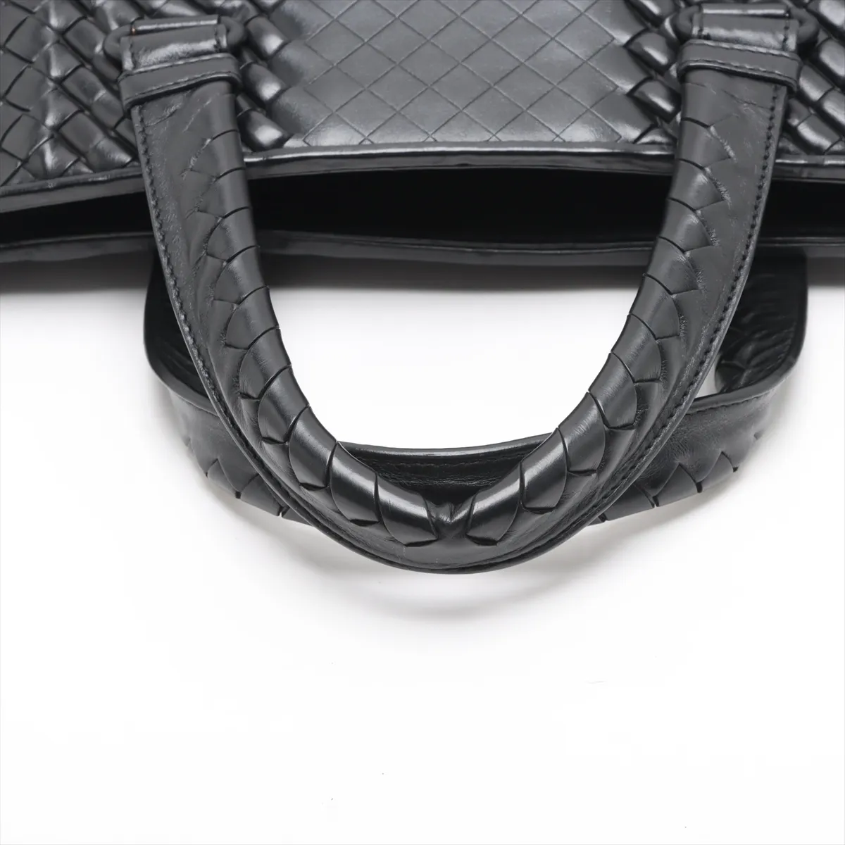 Intrecciato Leather 2WAY Business Bag Black — view 5