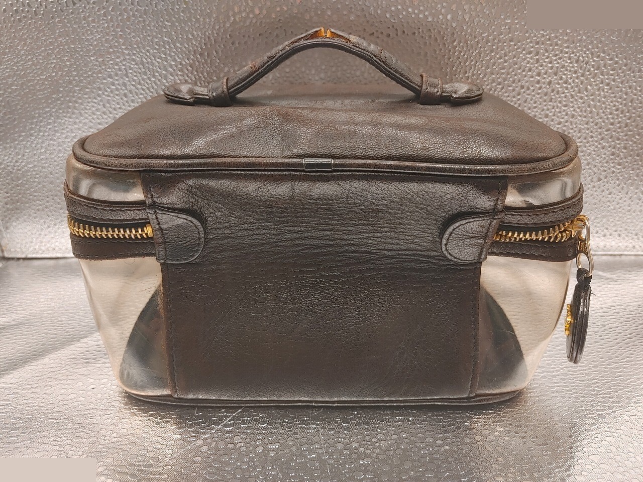 Coco Mark Vanity Bag, Vinyl/Lambskin, Clear/Black — view 2