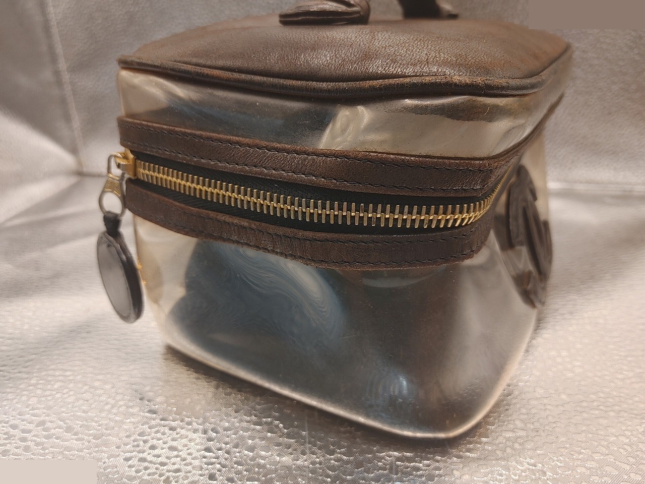 Coco Mark Vanity Bag, Vinyl/Lambskin, Clear/Black — view 4