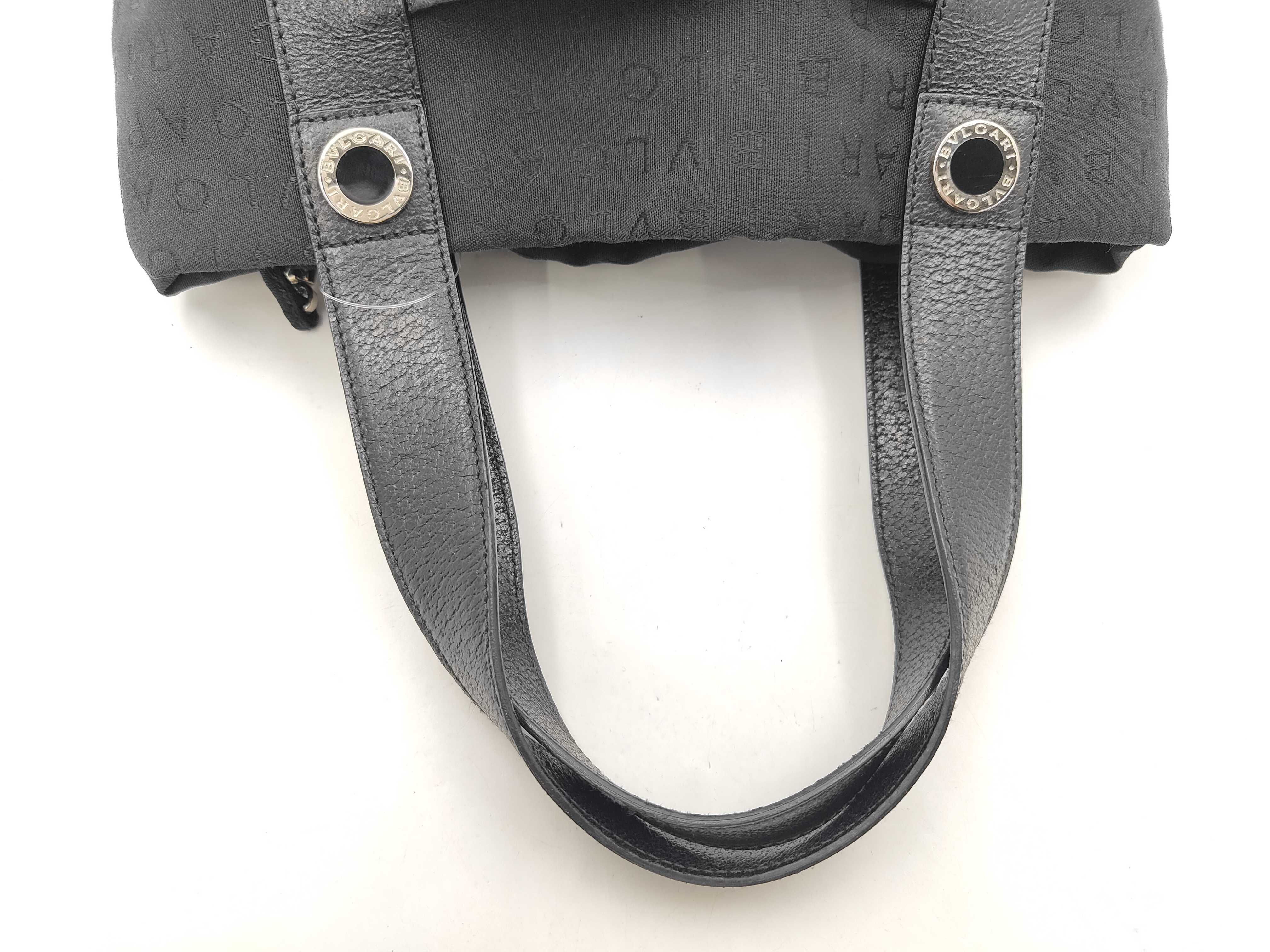 Logomania Black Canvas Tote Bag with Pouch — view 3