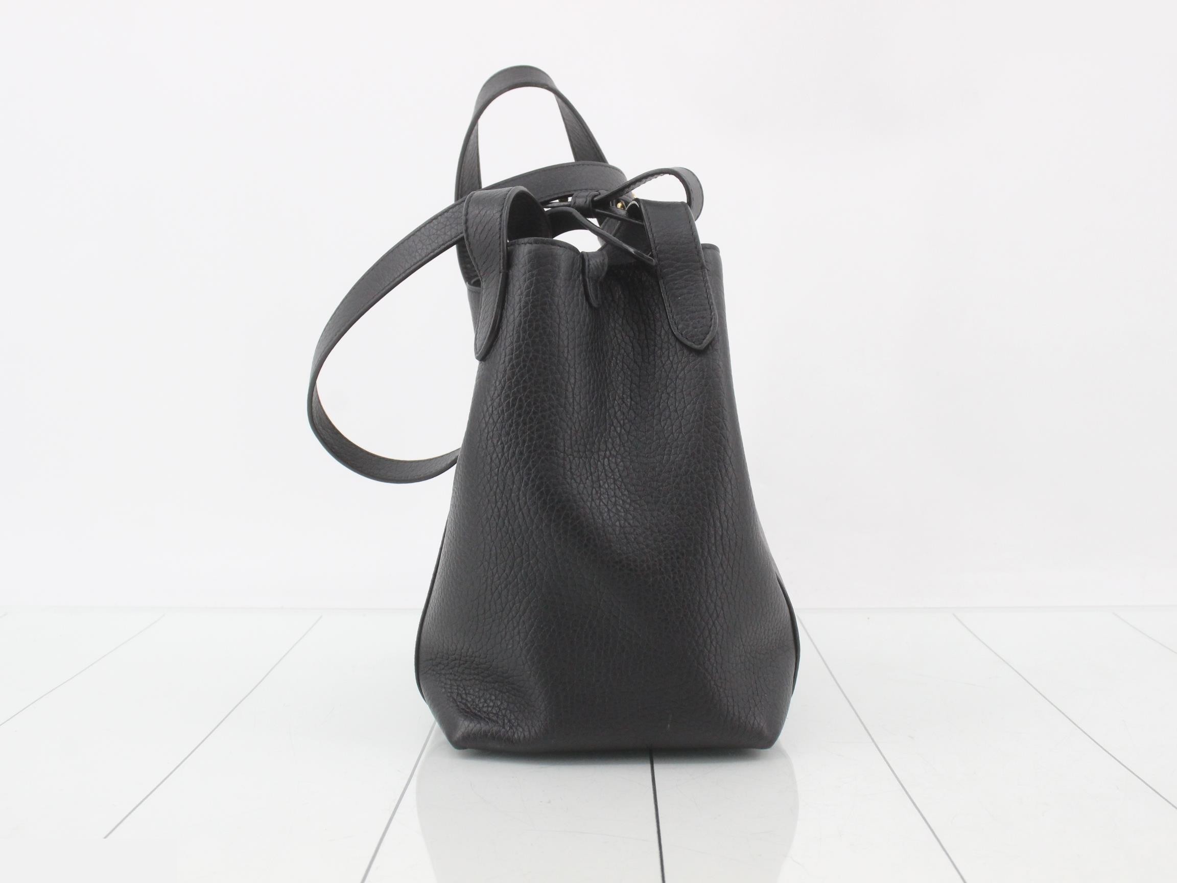 Signature Leather 2-Way Handbag, Black, Lucky Star — view 4