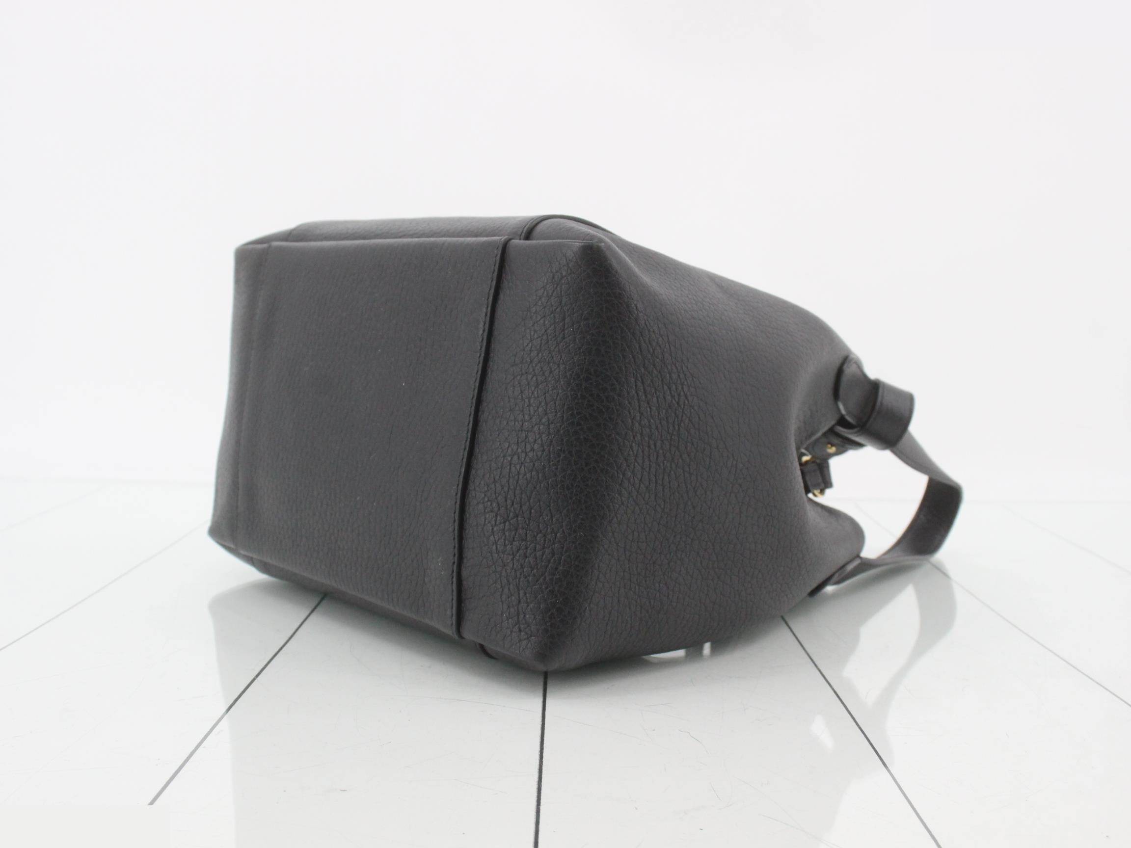 Signature Leather 2-Way Handbag, Black, Lucky Star — view 6