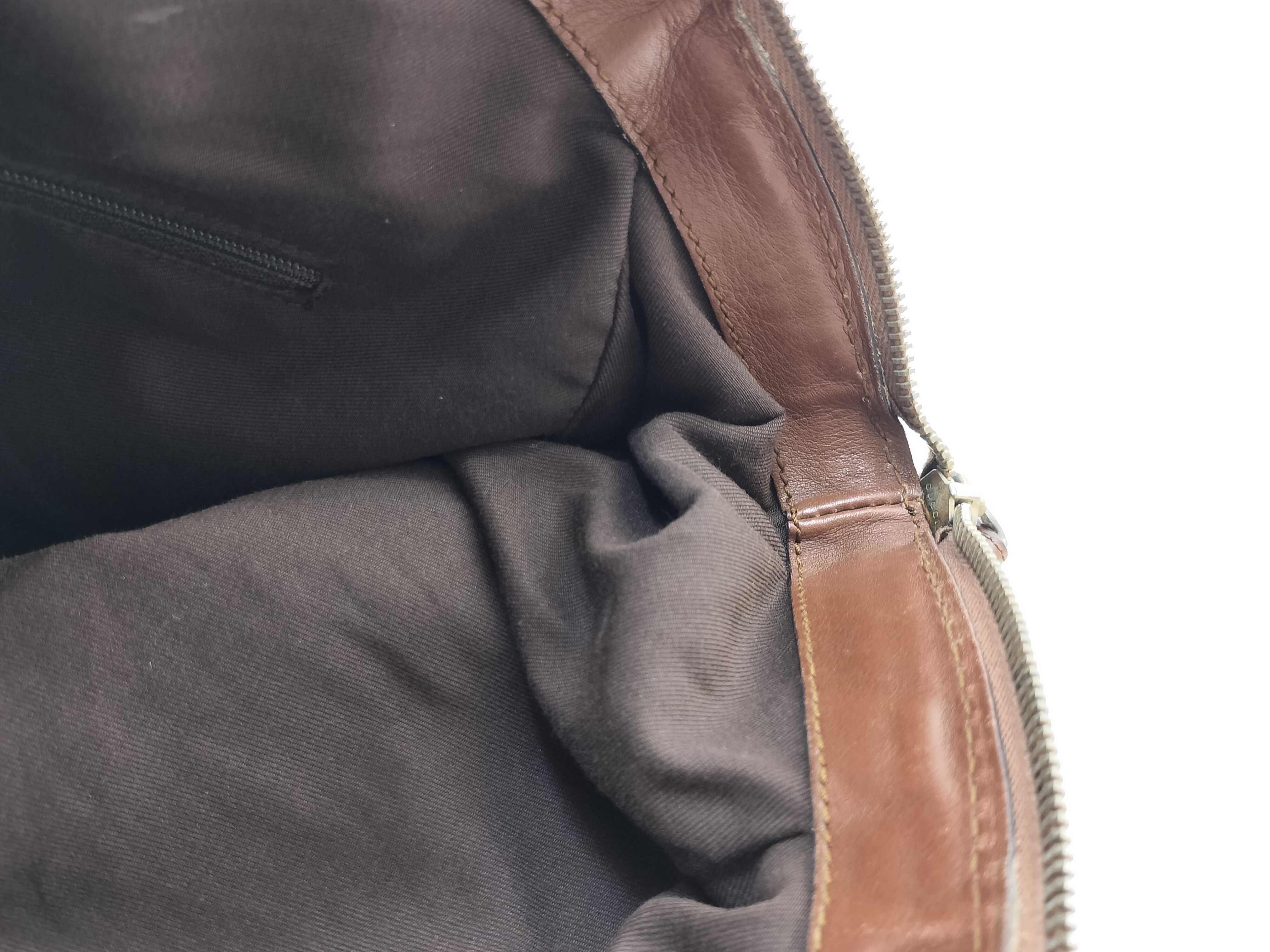 Brown Canvas GG Monogram Dumpling Bag with Long Shoulder Strap (Handbag) — view 14