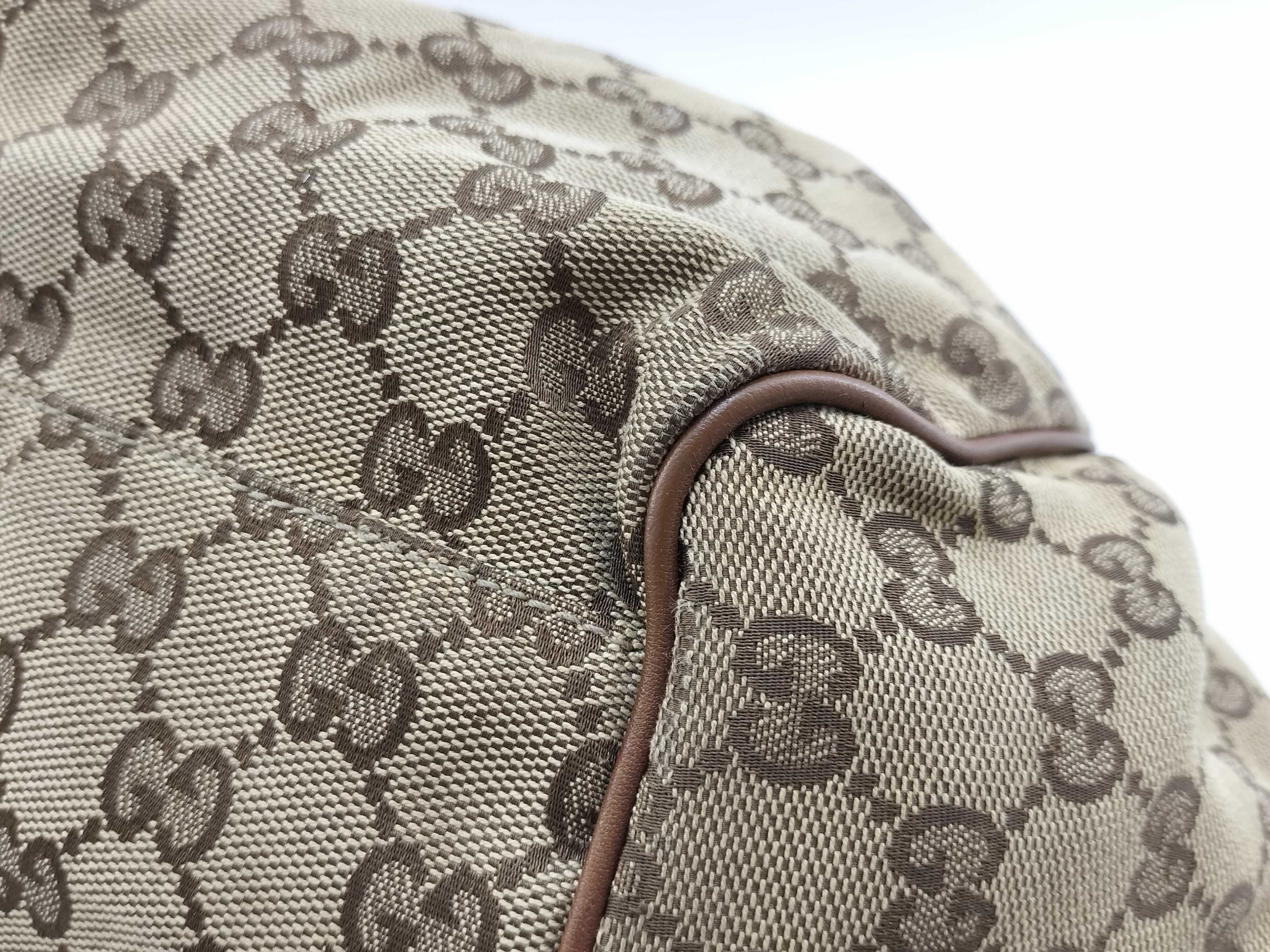 Brown Canvas GG Monogram Dumpling Bag with Long Shoulder Strap (Handbag) — view 5
