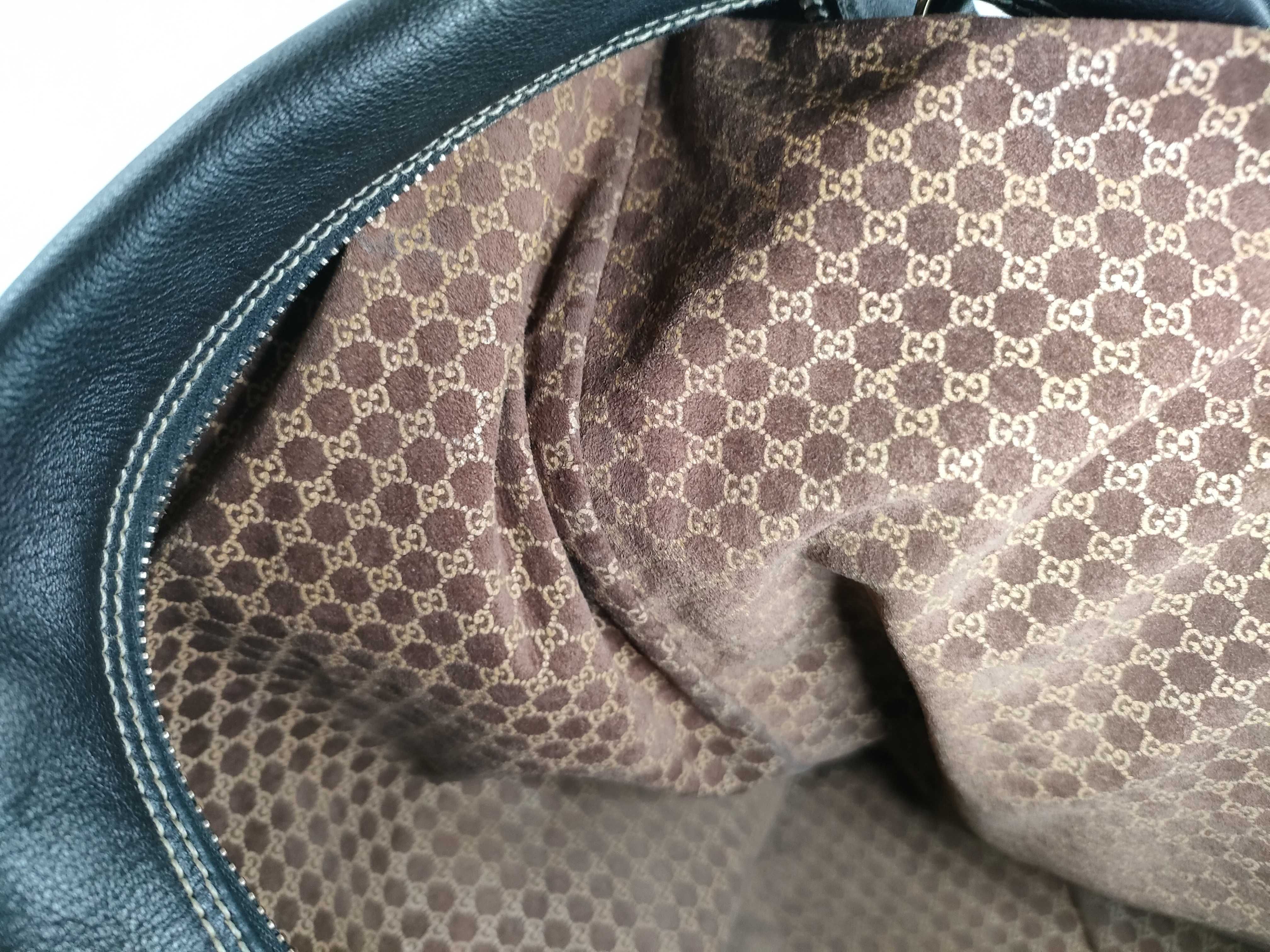 Leather Half-Moon One-Shoulder Bag (Serial Number) — view 11