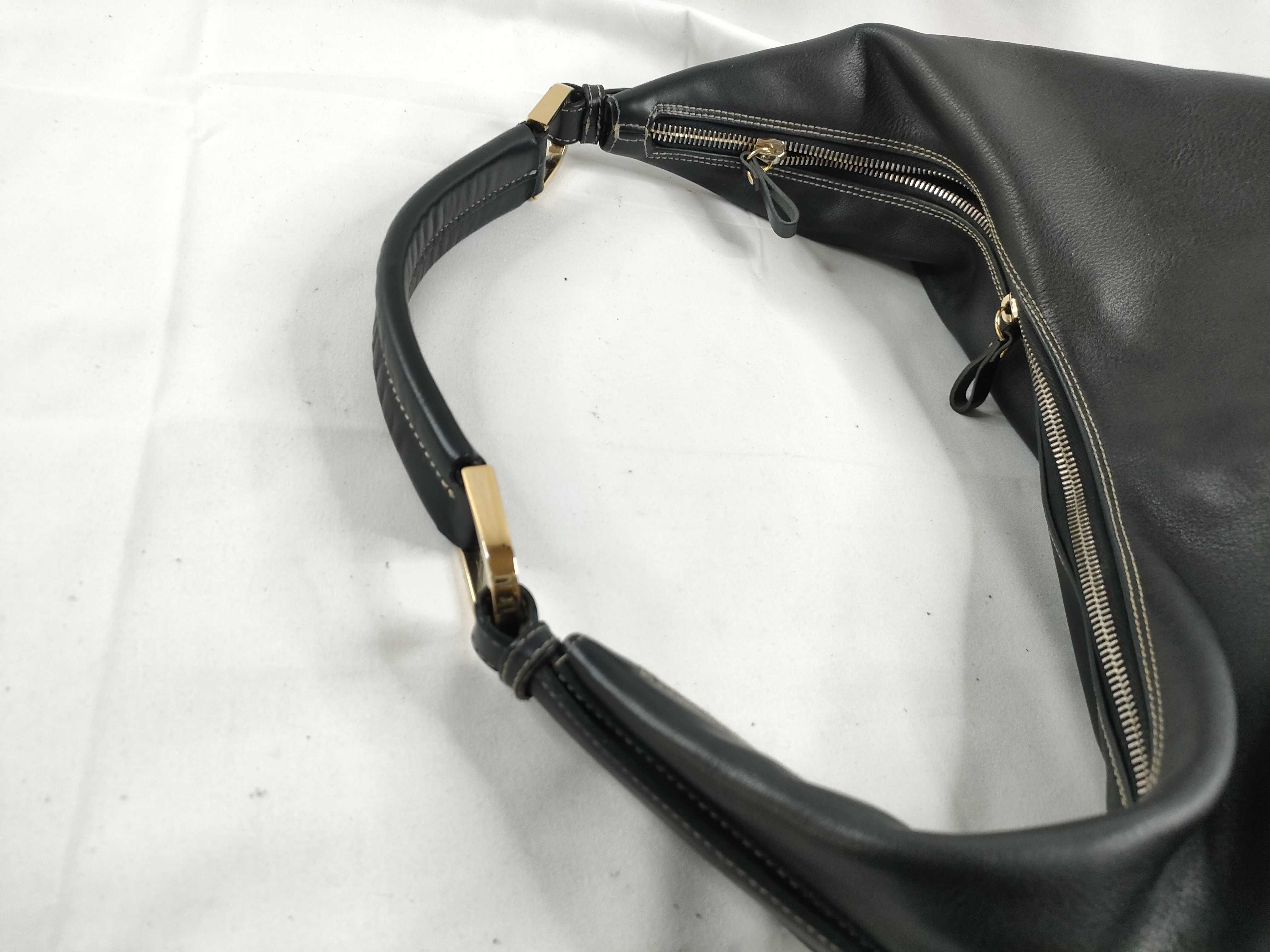 Leather Half-Moon One-Shoulder Bag (Serial Number) — view 6