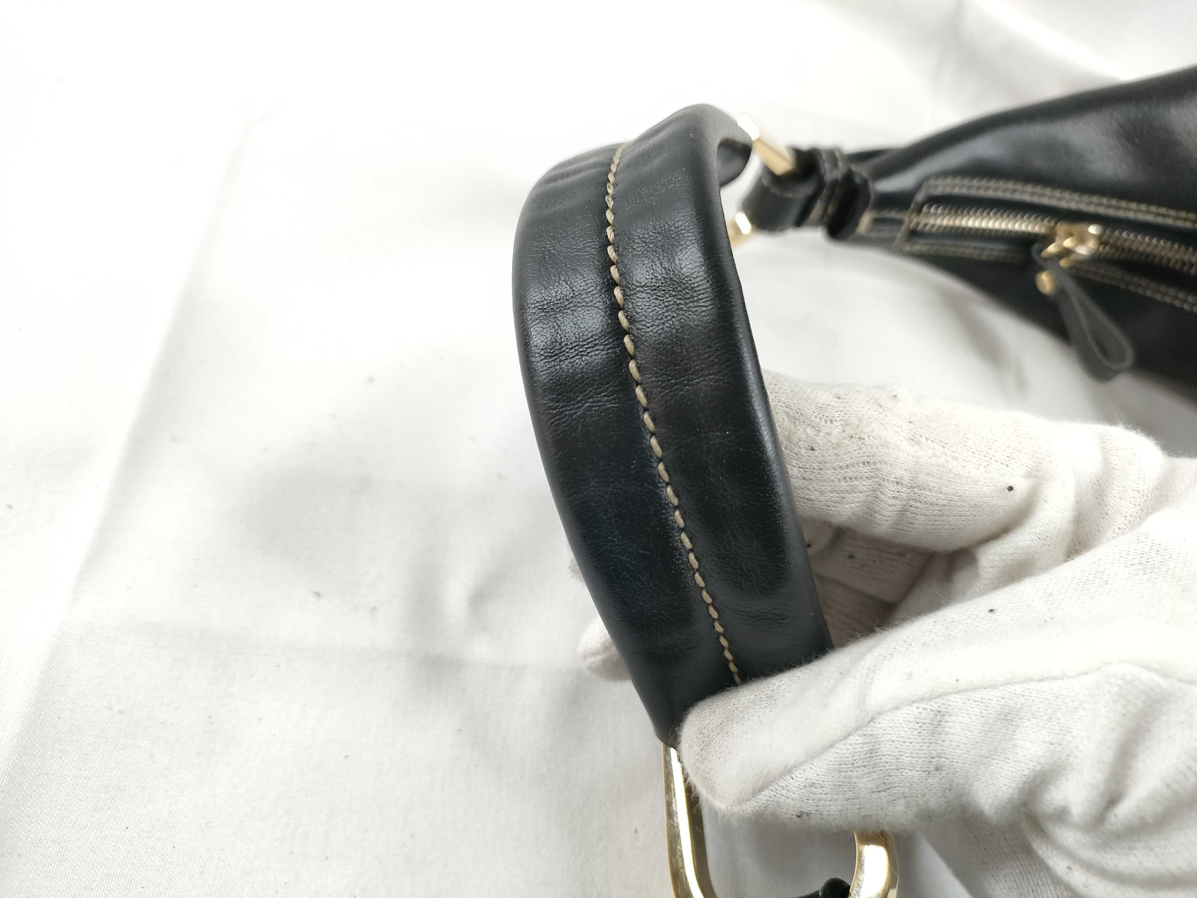 Leather Half-Moon One-Shoulder Bag (Serial Number) — view 7